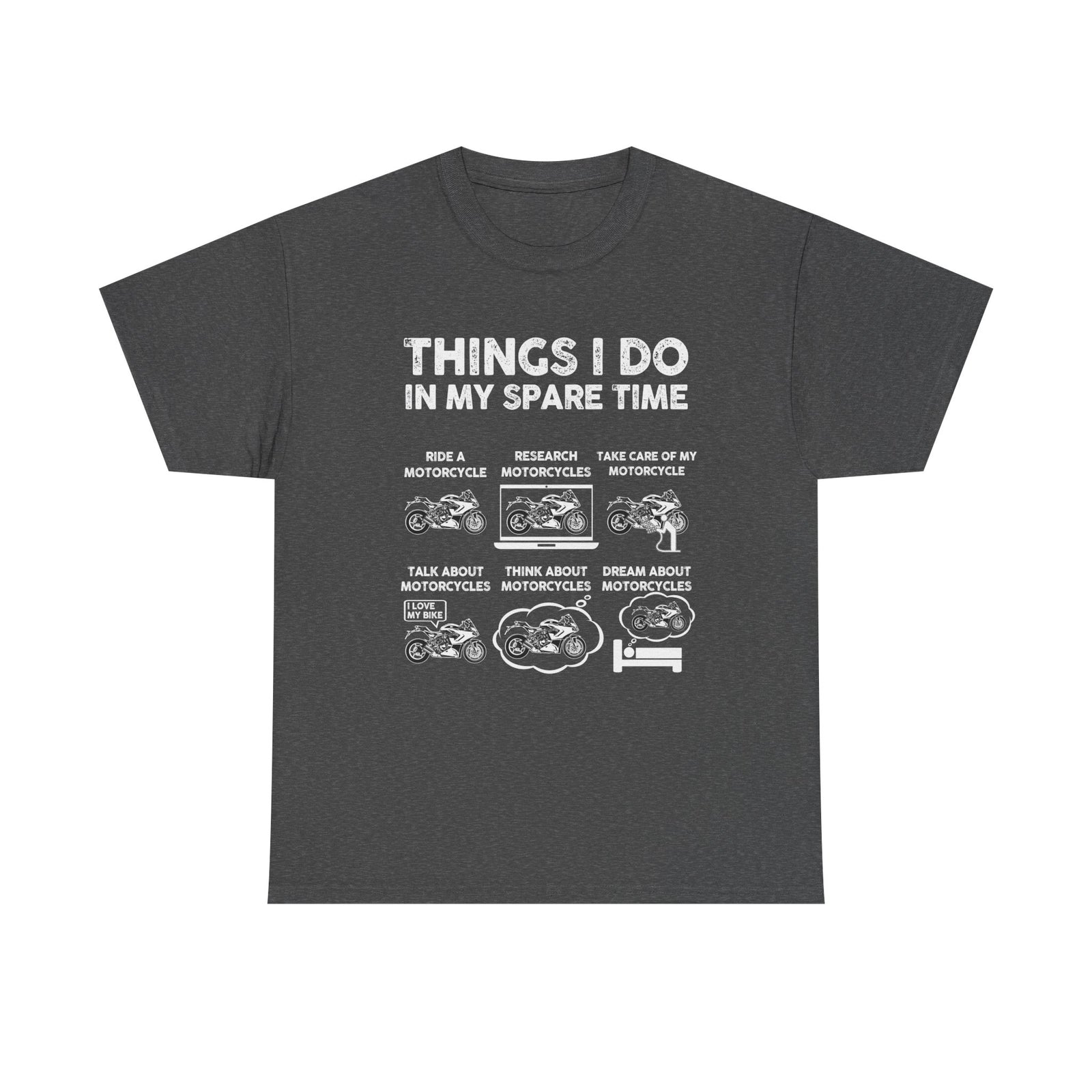 Motorcycle spare time shirt flat lay - gift for motorcycle riders