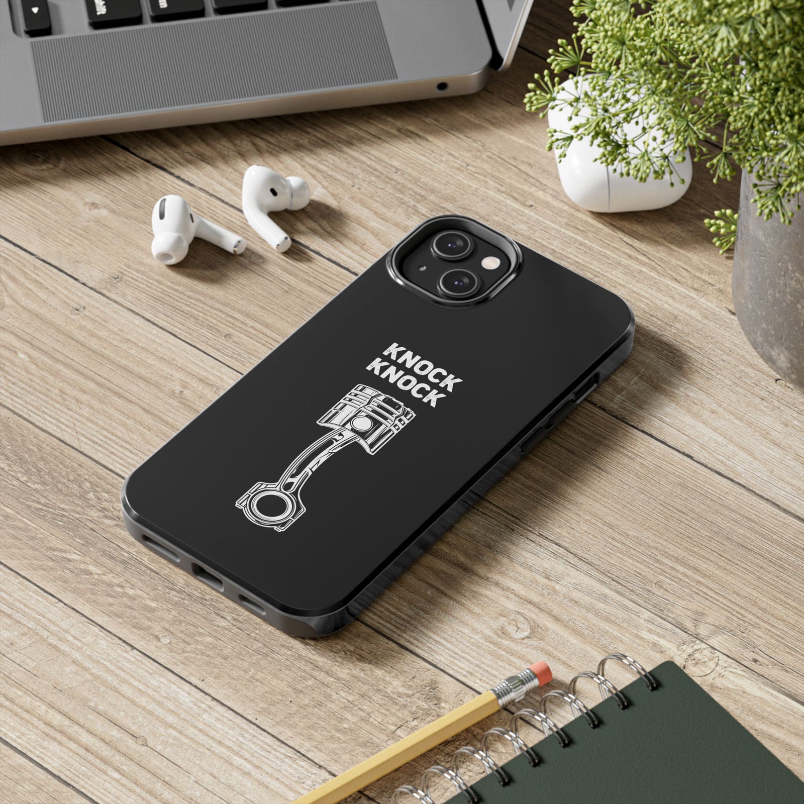 Knock Knock Broken Piston Phone Case | Funny Mechanic Car Guy Gift