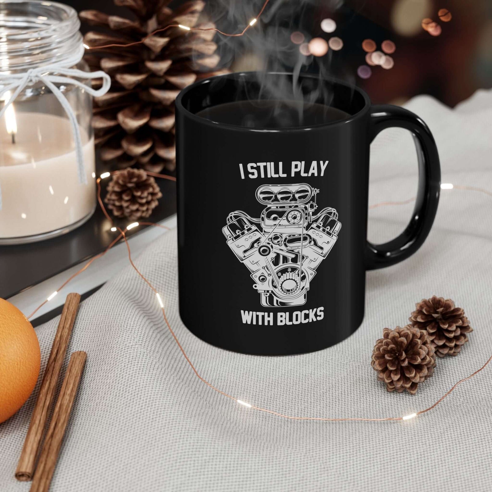 I Still Play With Blocks Coffee Mug mug handle view - car lover gift