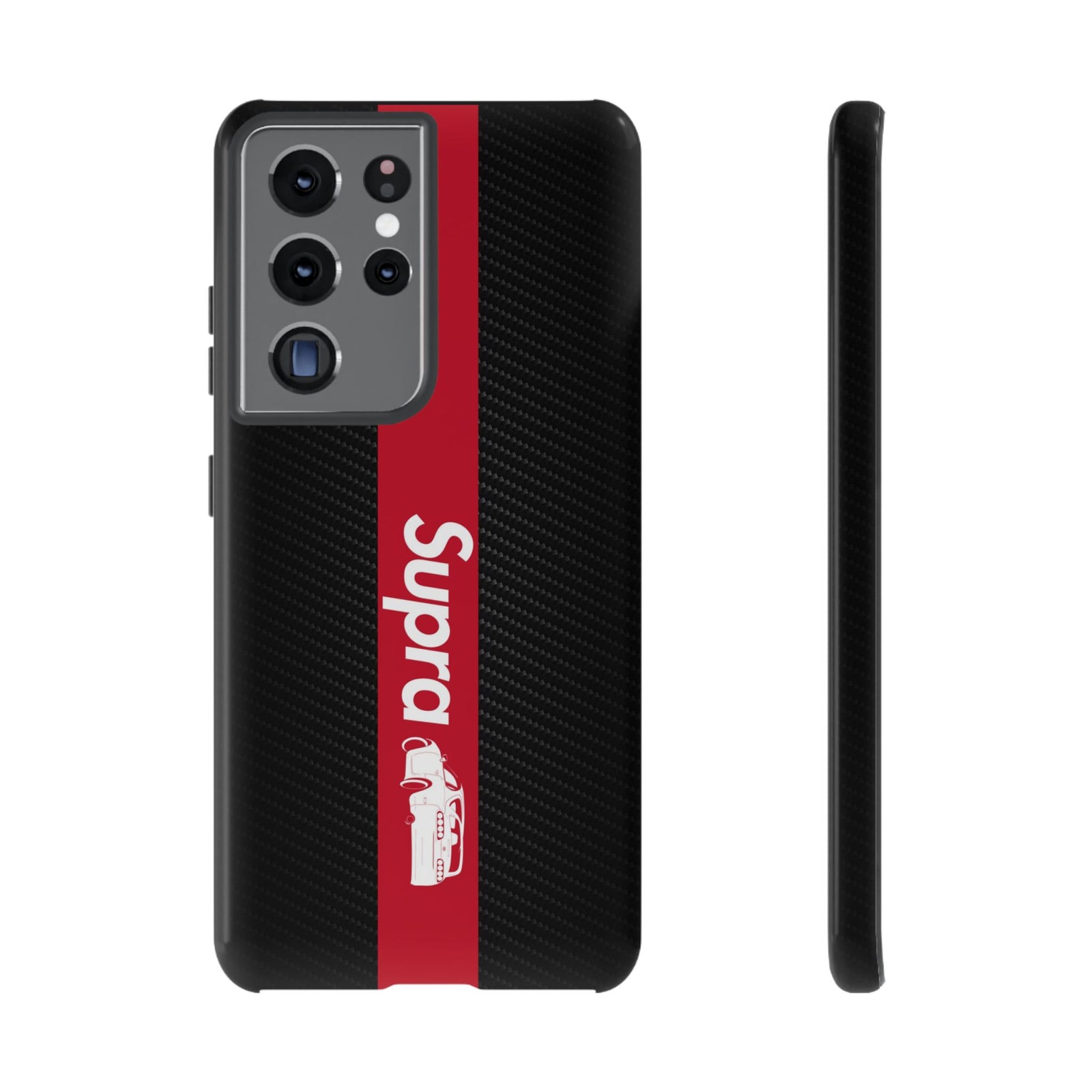 JDM Style Design Tough Phone Case - Samsung Galaxy S21 Ultra, glossy, front and side view