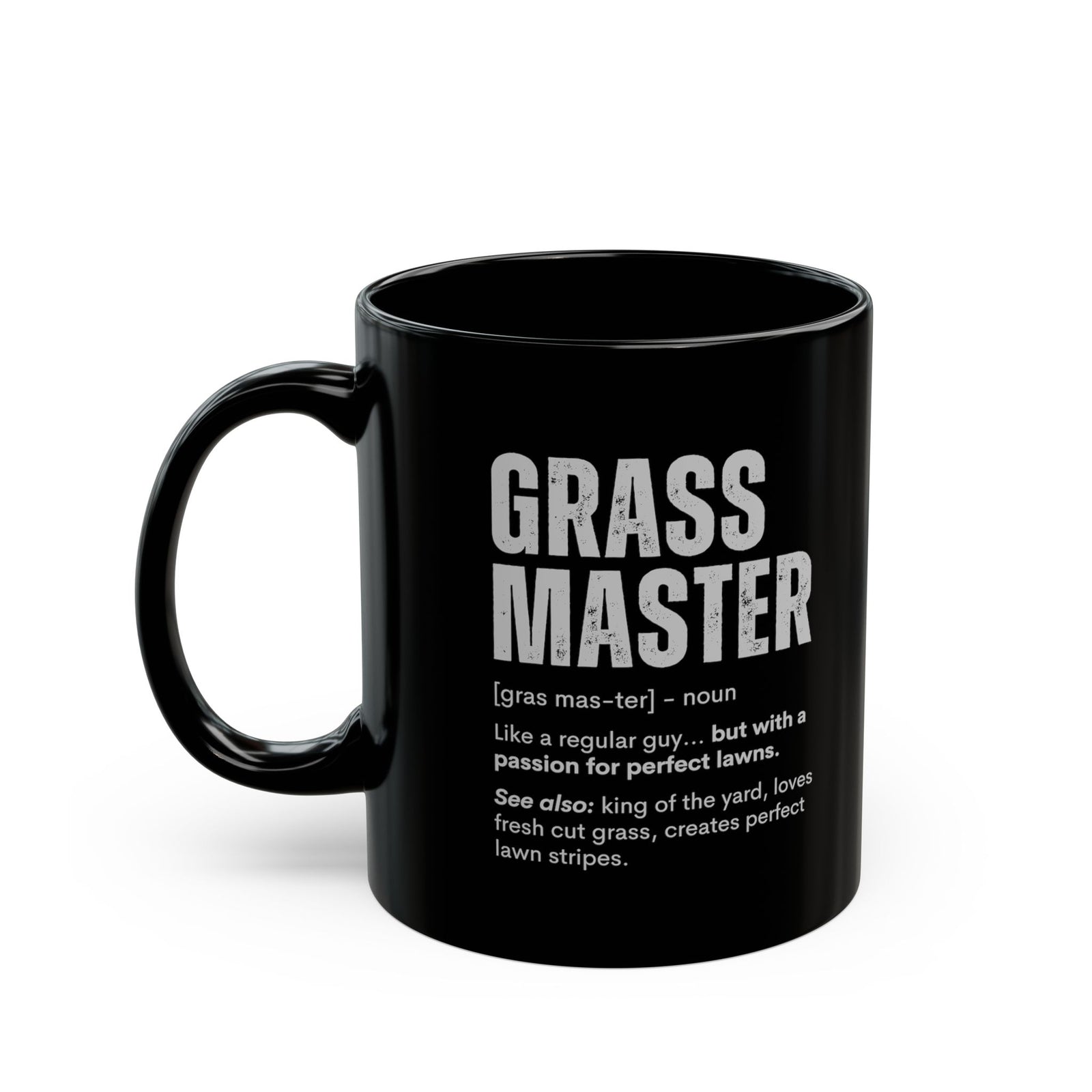 Grass Master definition mug - lawn care humor design - funny gift for lawn enthusiast