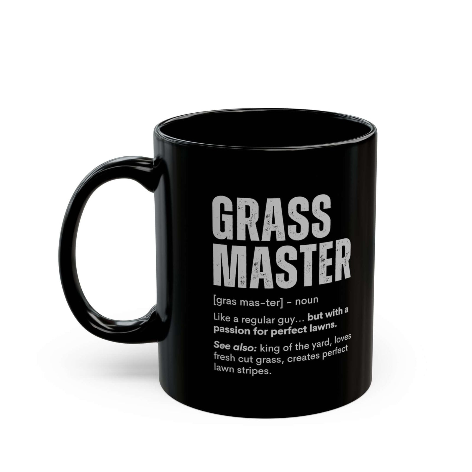 Grass Master definition mug - lawn care humor design - funny gift for lawn enthusiast