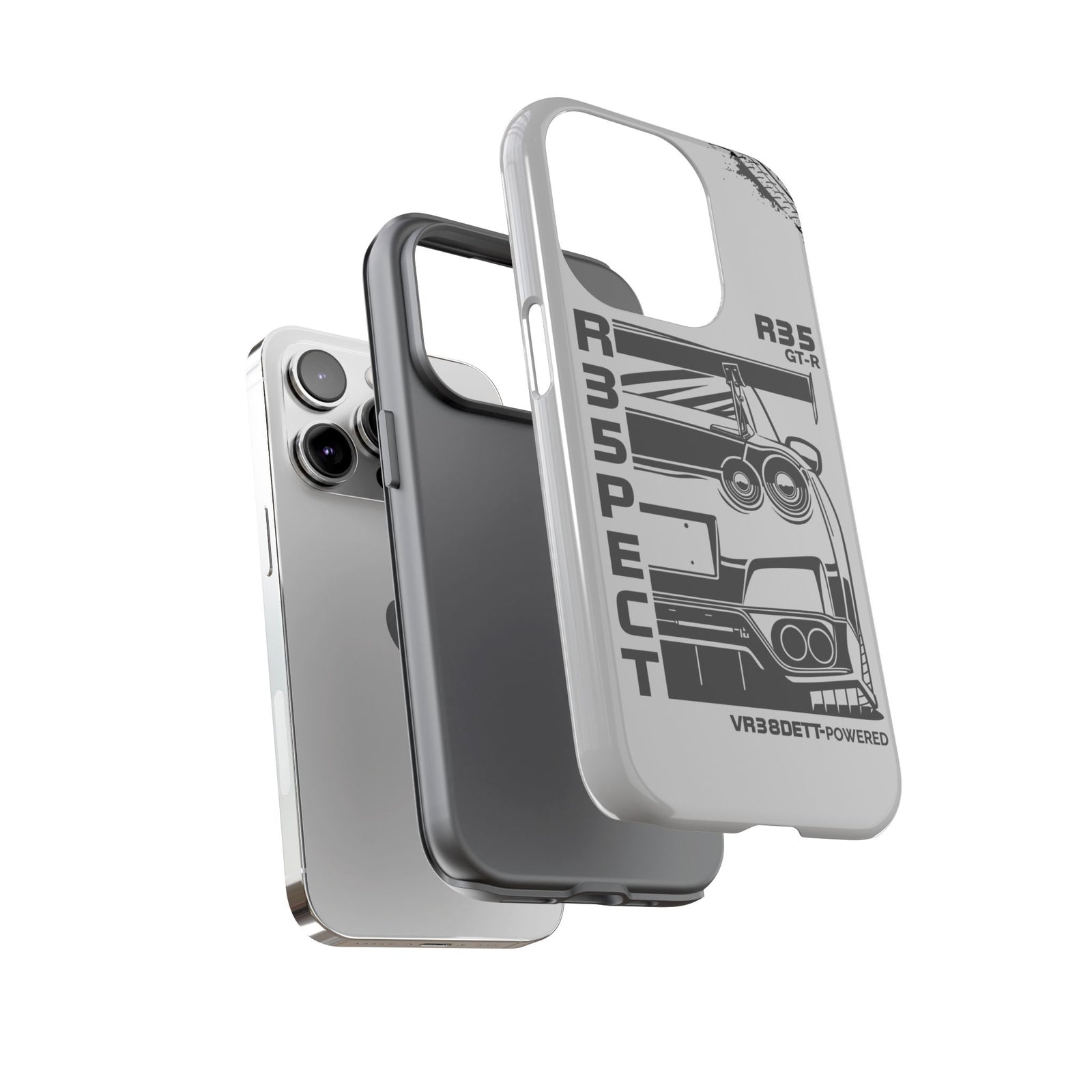 JDM Front View Tough Phone Case - iPhone 16 Pro, glossy, dual-layer protection