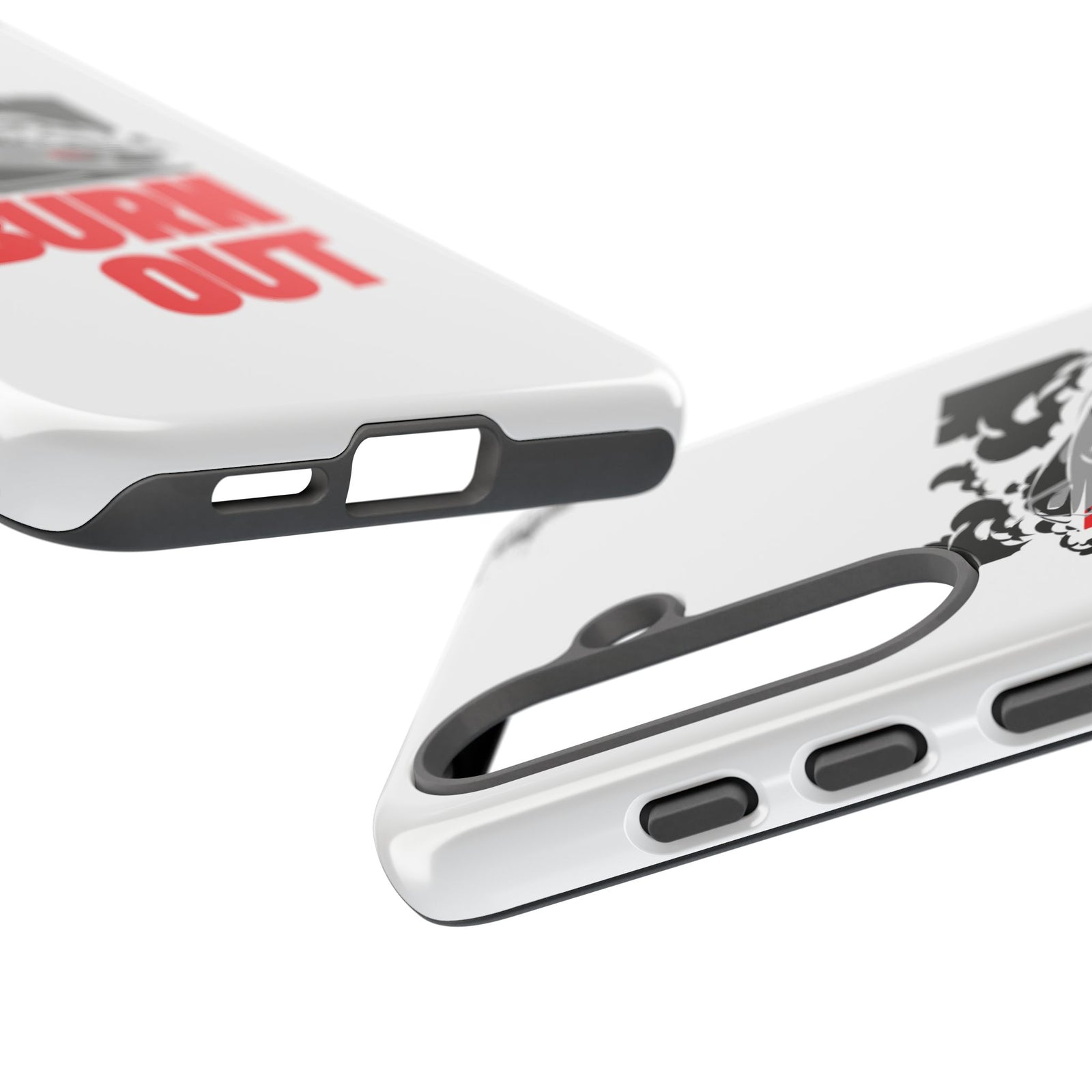 JDM Burnout Tough Car Phone Case - Samsung Galaxy S25, glossy, edge and port close-up
