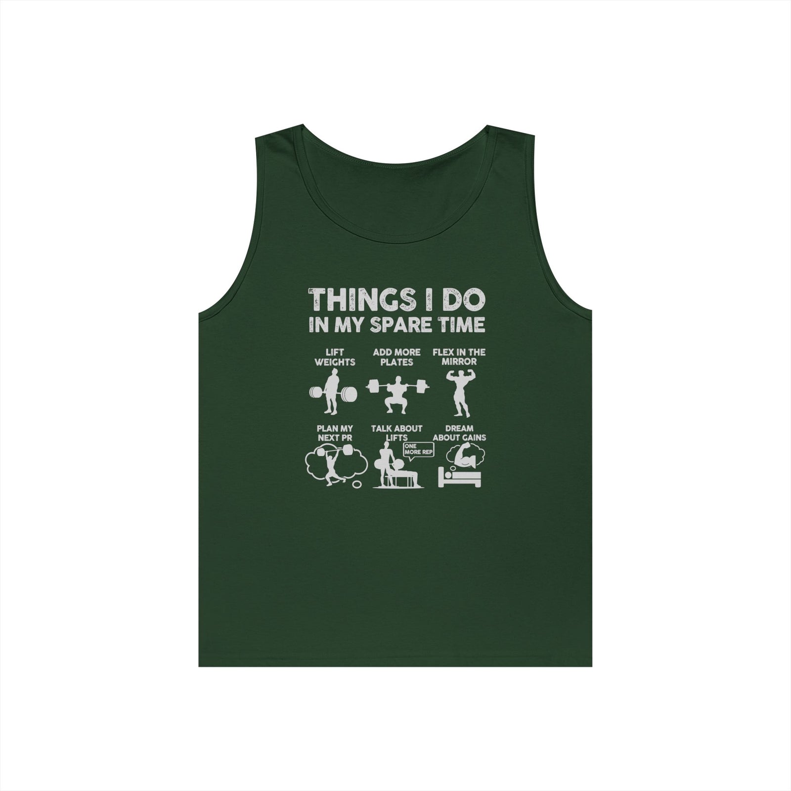 Gym Tank Top for Men, Funny Weightlifting Spare Time Sleeveless Shirt, Workout Lifting Gift, Bodybuilder Singlet