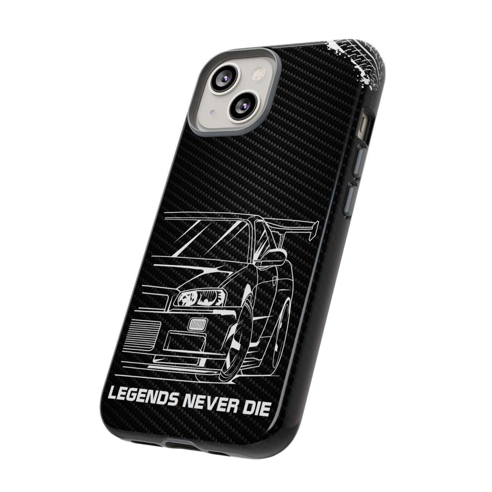 JDM Legends Never Die Tough Phone Case - iPhone 14, glossy, side view
