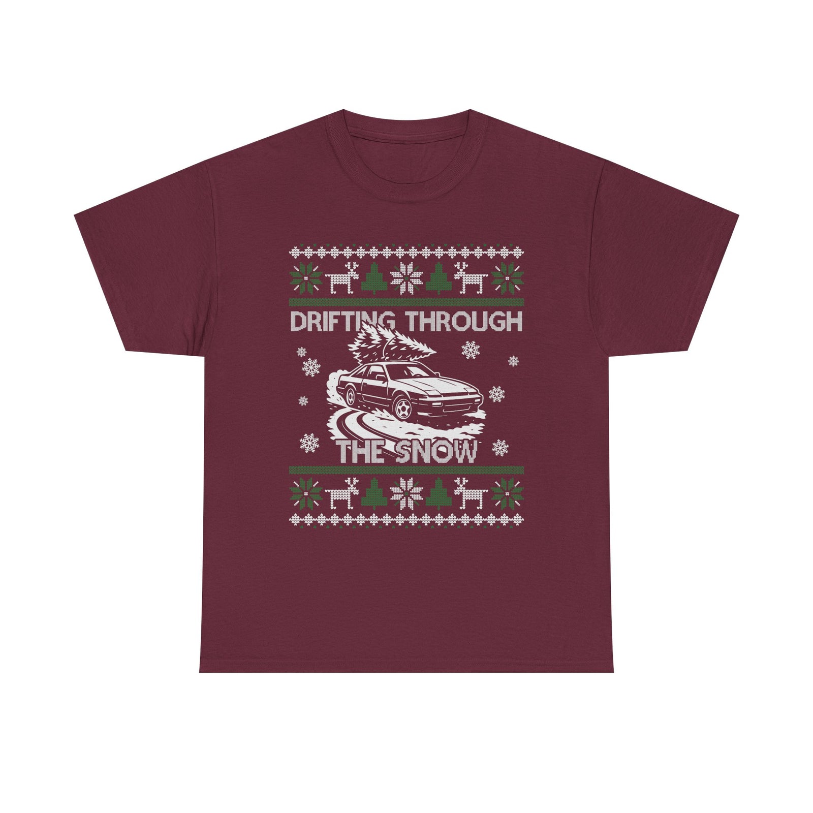 Drifting Through the Snow Ugly Christmas Shirt, Holiday Gift Tee, Christmas Party, JDM Drift Car Guy T-Shirt