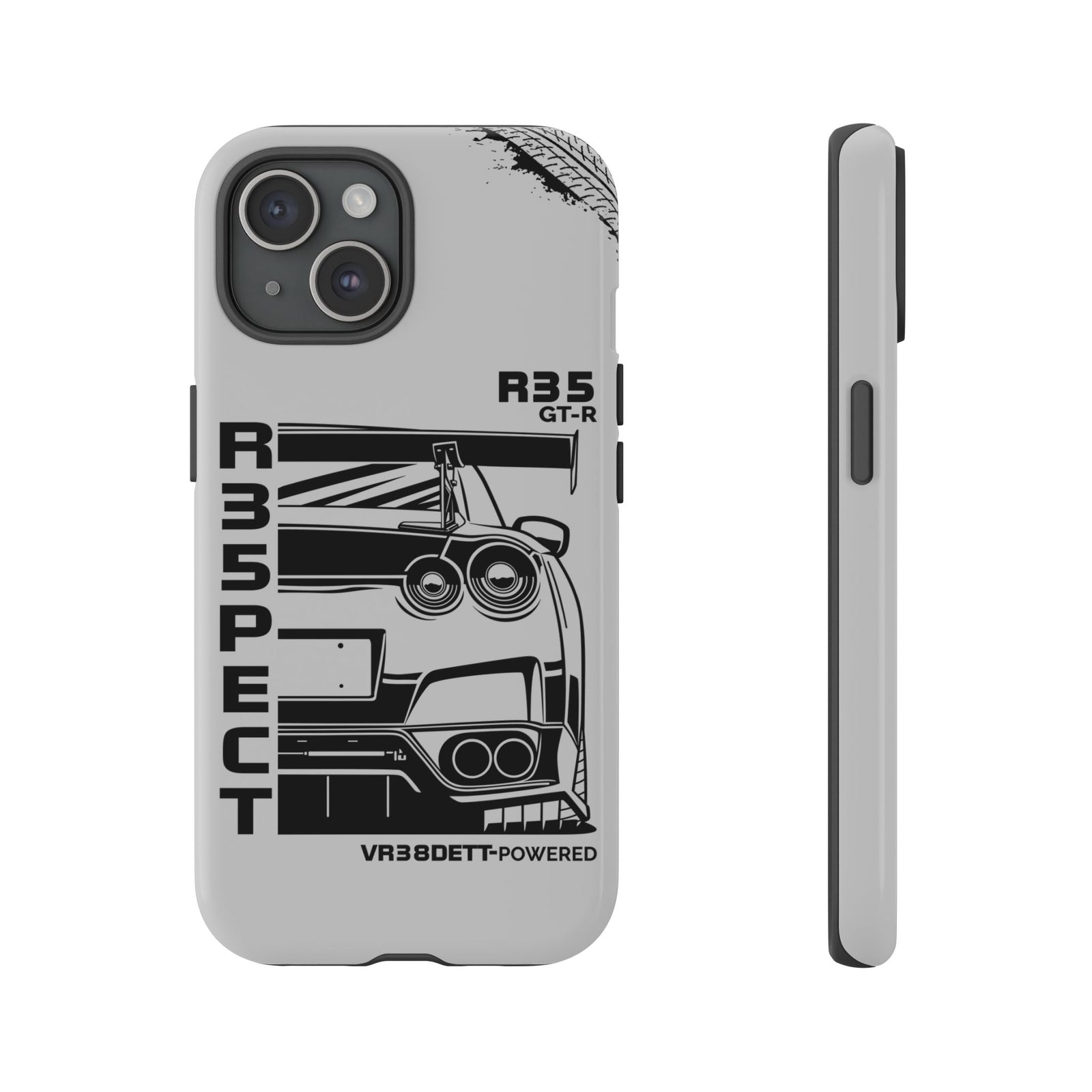 JDM Front View Tough Phone Case - iPhone 15, glossy, front and side view