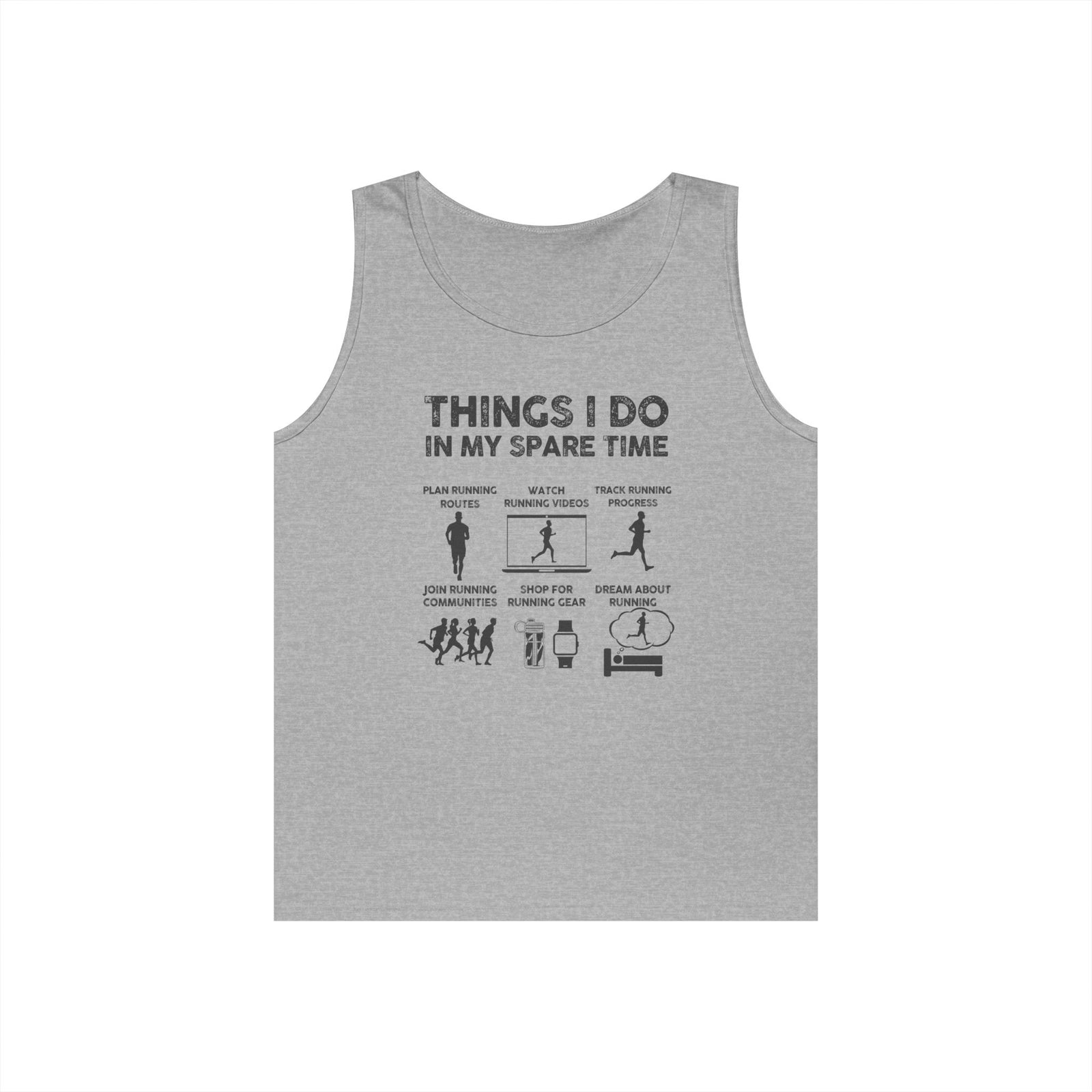 Funny Running Tank Top for Men, Things I Do In My Spare Time Sleeveless Shirt, Marathon Runner Gift, Gym Workout Singlet