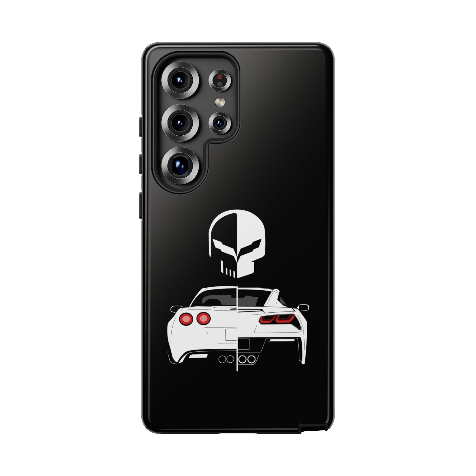Corvette Punisher Skull Tough Phone Case | Muscle Car Guy Gift