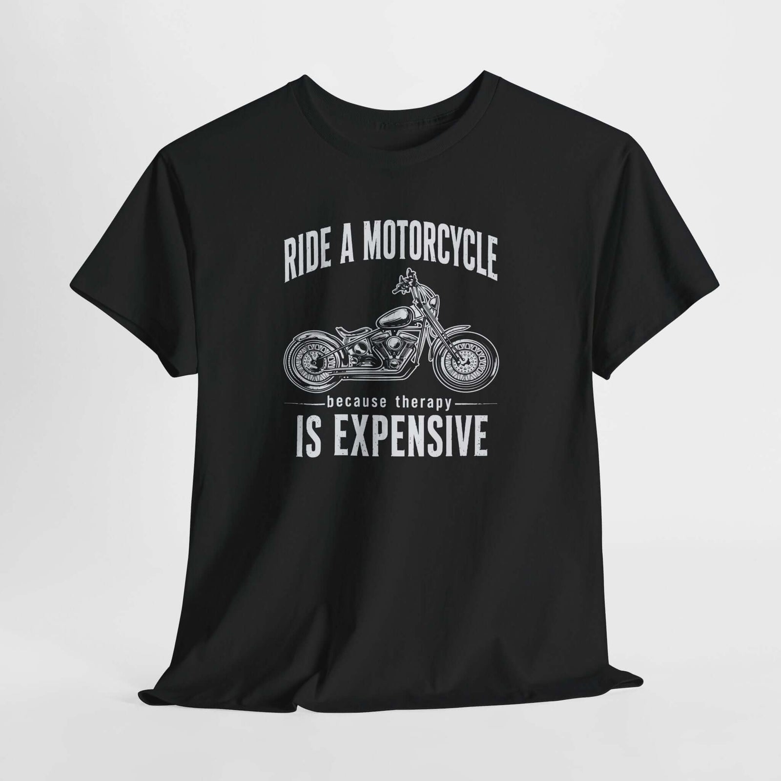 Cruiser motorcycle t-shirt front print, charcoal color