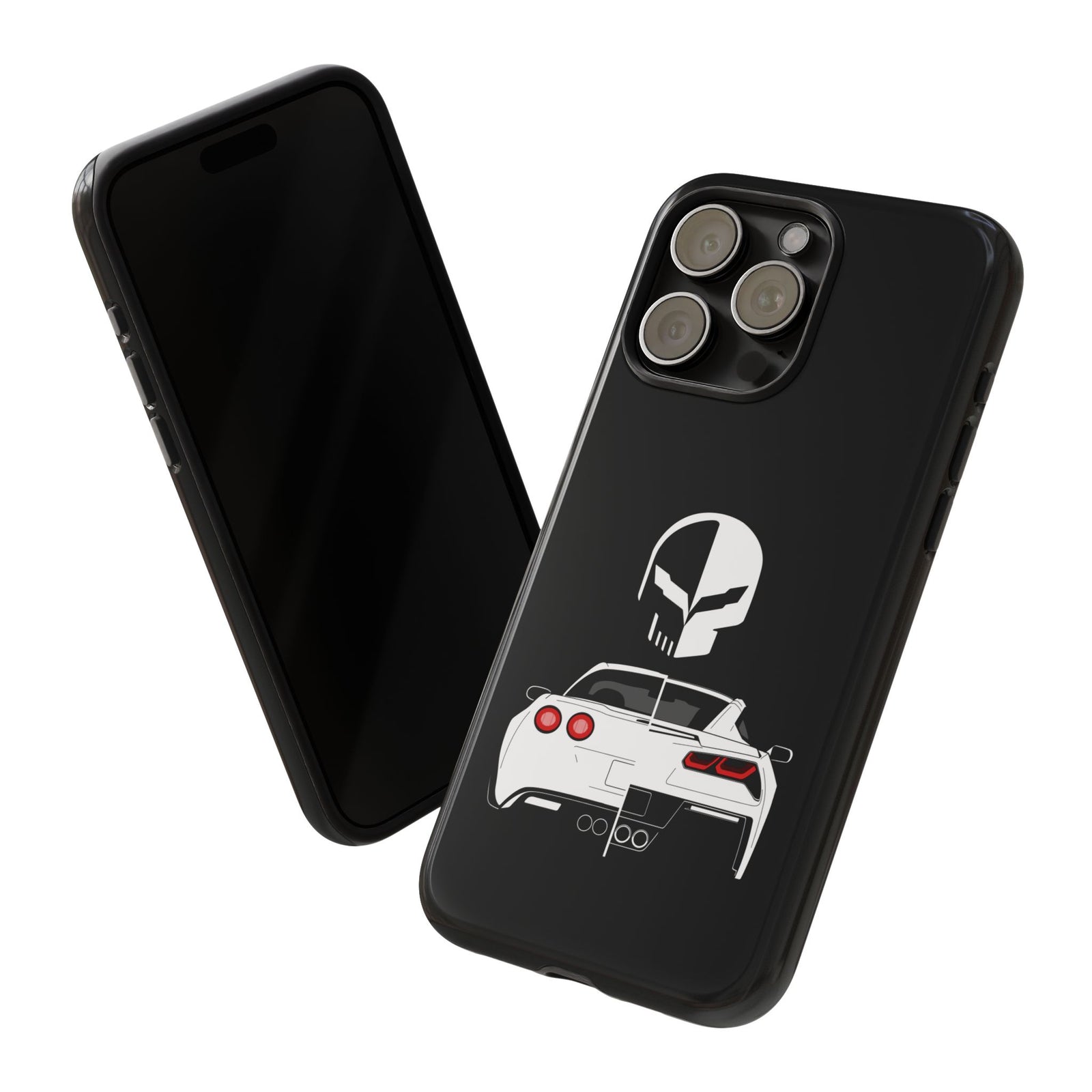 Corvette Punisher Skull Tough Phone Case | Muscle Car Guy Gift