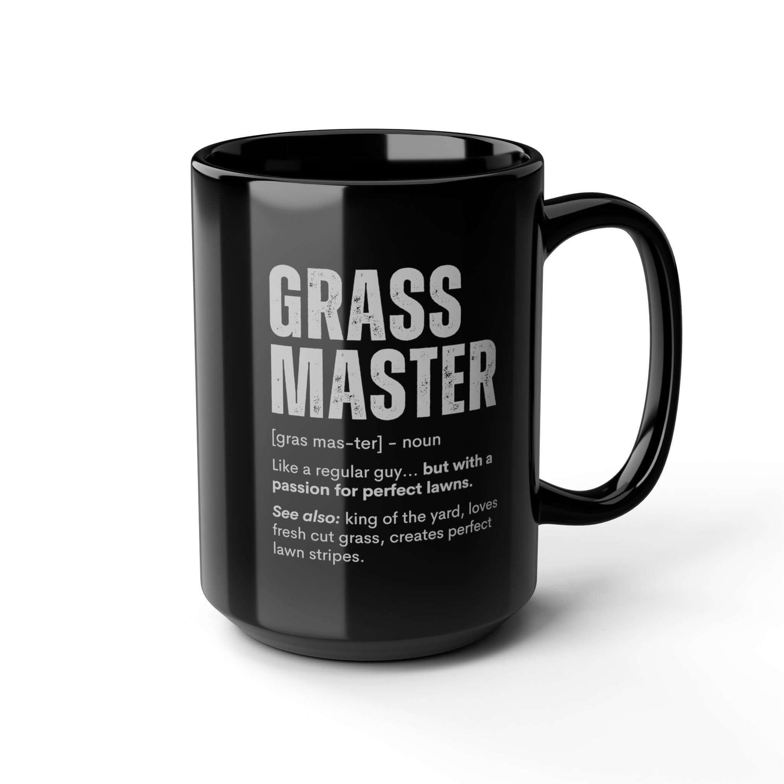 Grass Master definition mug - lawn care humor design - funny gift for lawn enthusiast