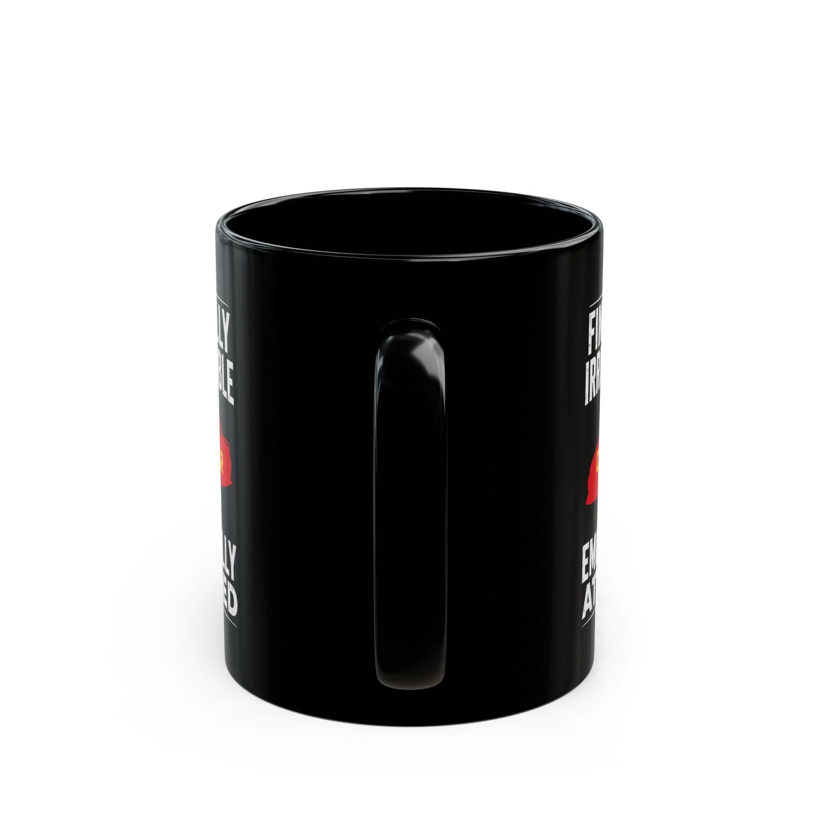 Financially Irresponsible Emotionally Attached Car Mug - 11oz black coffee mug, handle facing front