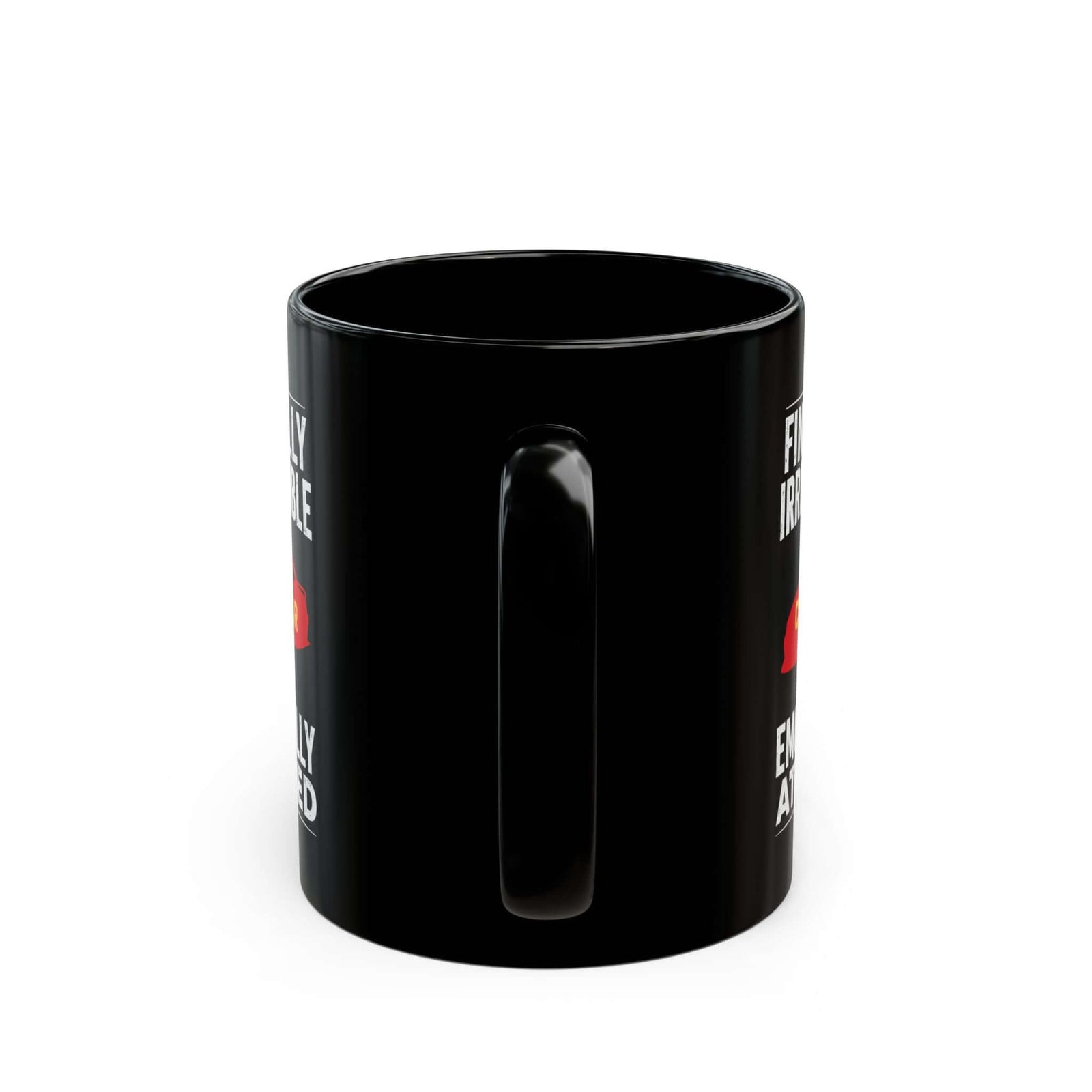 Financially Irresponsible Emotionally Attached Car Mug - 11oz black coffee mug, handle facing front