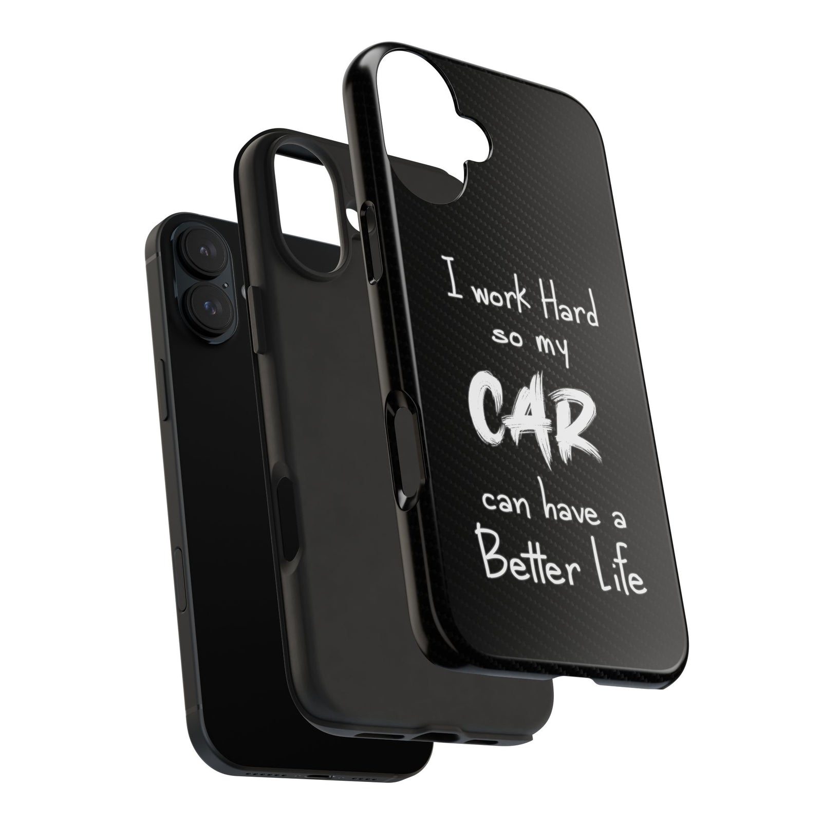 Working Hard For My Car Tough Phone Case - iPhone 16 Plus, dual-layer protection
