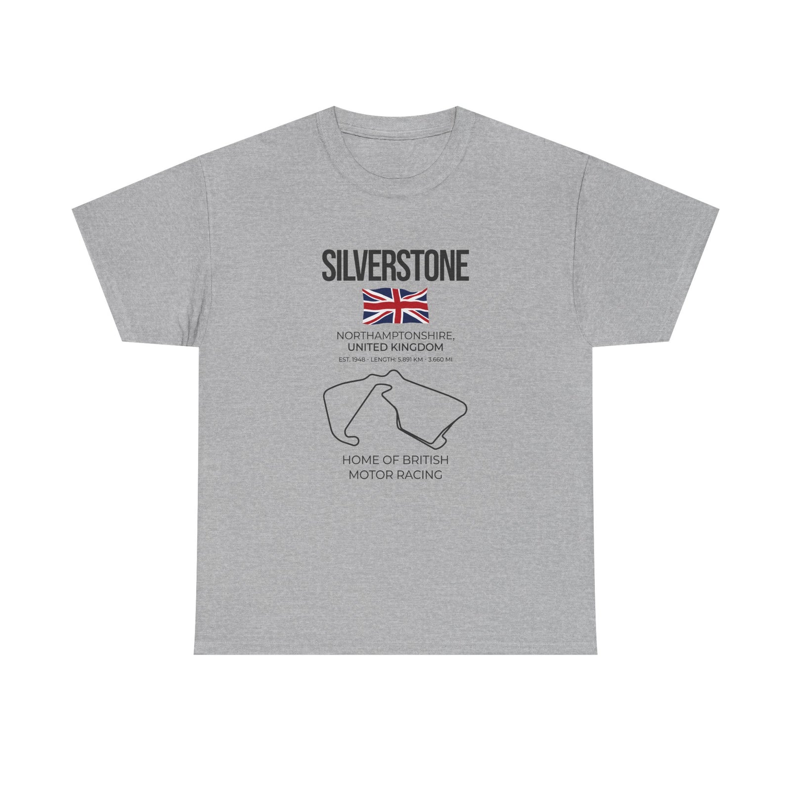 Man wearing Silverstone Race Track T-Shirt shirt - car enthusiast gift