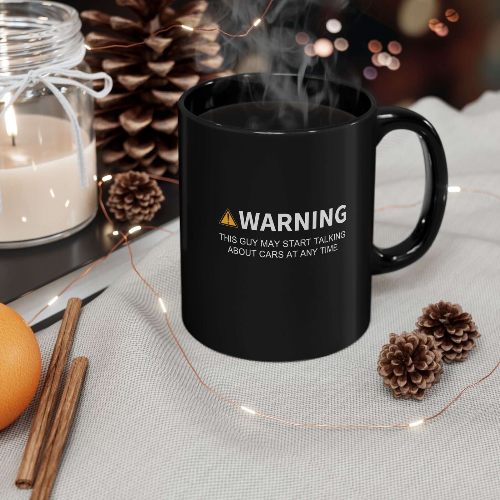 Warning May Start Talking About Cars Coffee Mug mug back view - car enthusiast gift