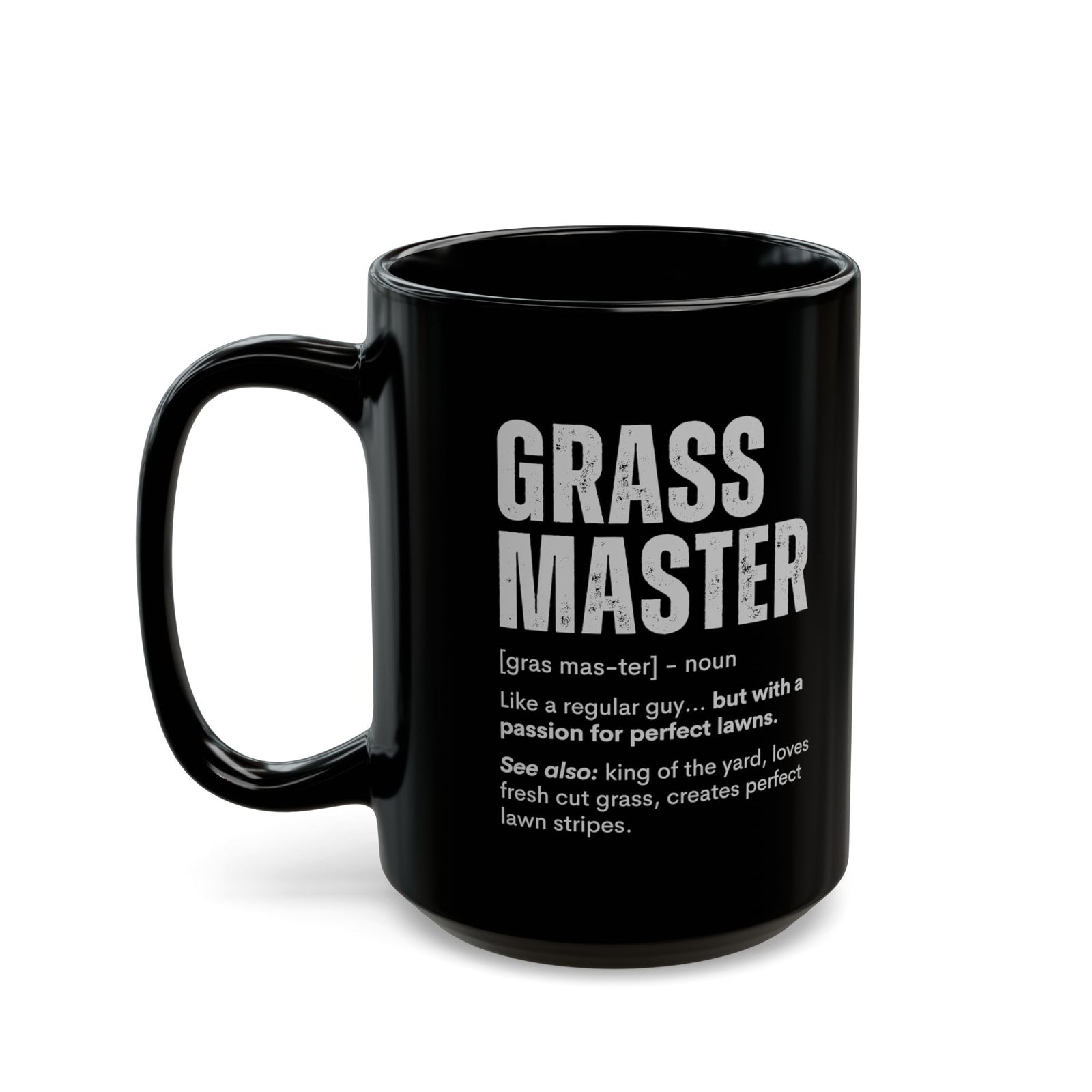 Grass Master definition mug - lawn care humor design - funny gift for lawn enthusiast