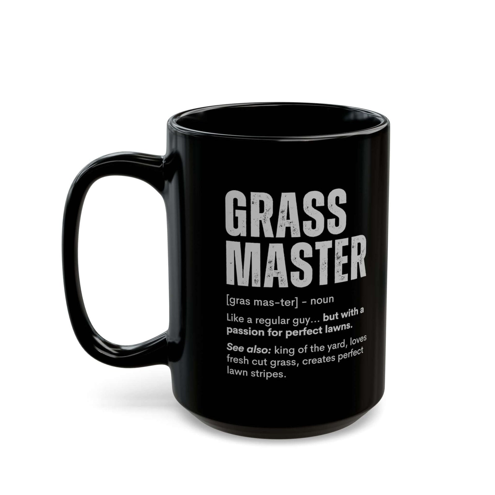 Grass Master definition mug - lawn care humor design - funny gift for lawn enthusiast