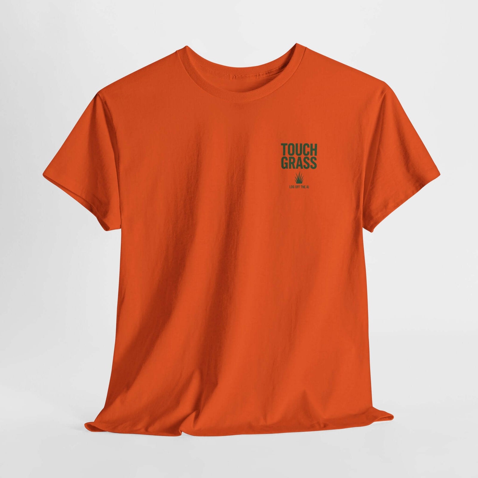 Touch Grass minimalist t-shirt - small left-chest print - programmer gift tee