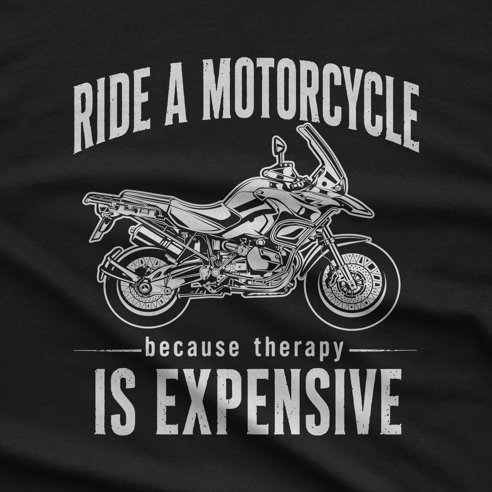 Adventure Motorcycle T-Shirt design close-up