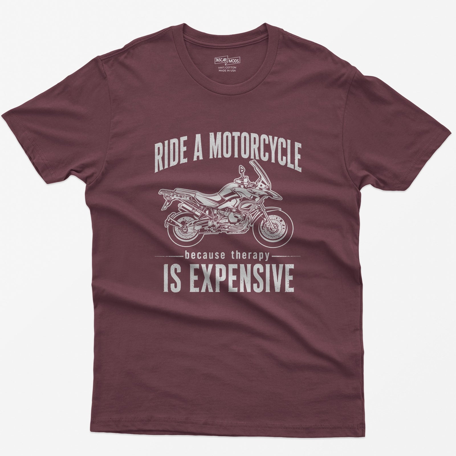 Adventure Motorcycle T-Shirt - Maroon