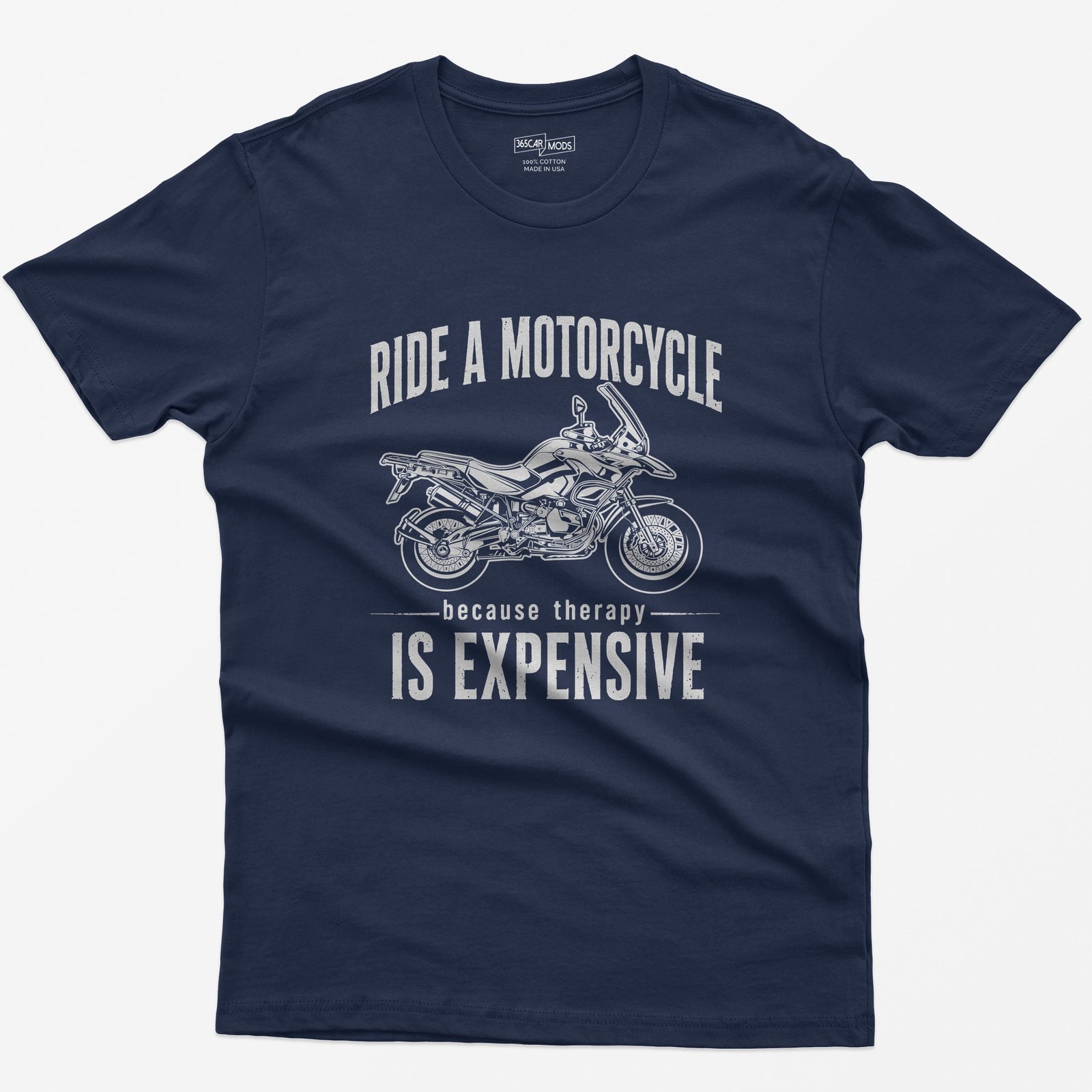 Adventure Motorcycle T-Shirt - Navy