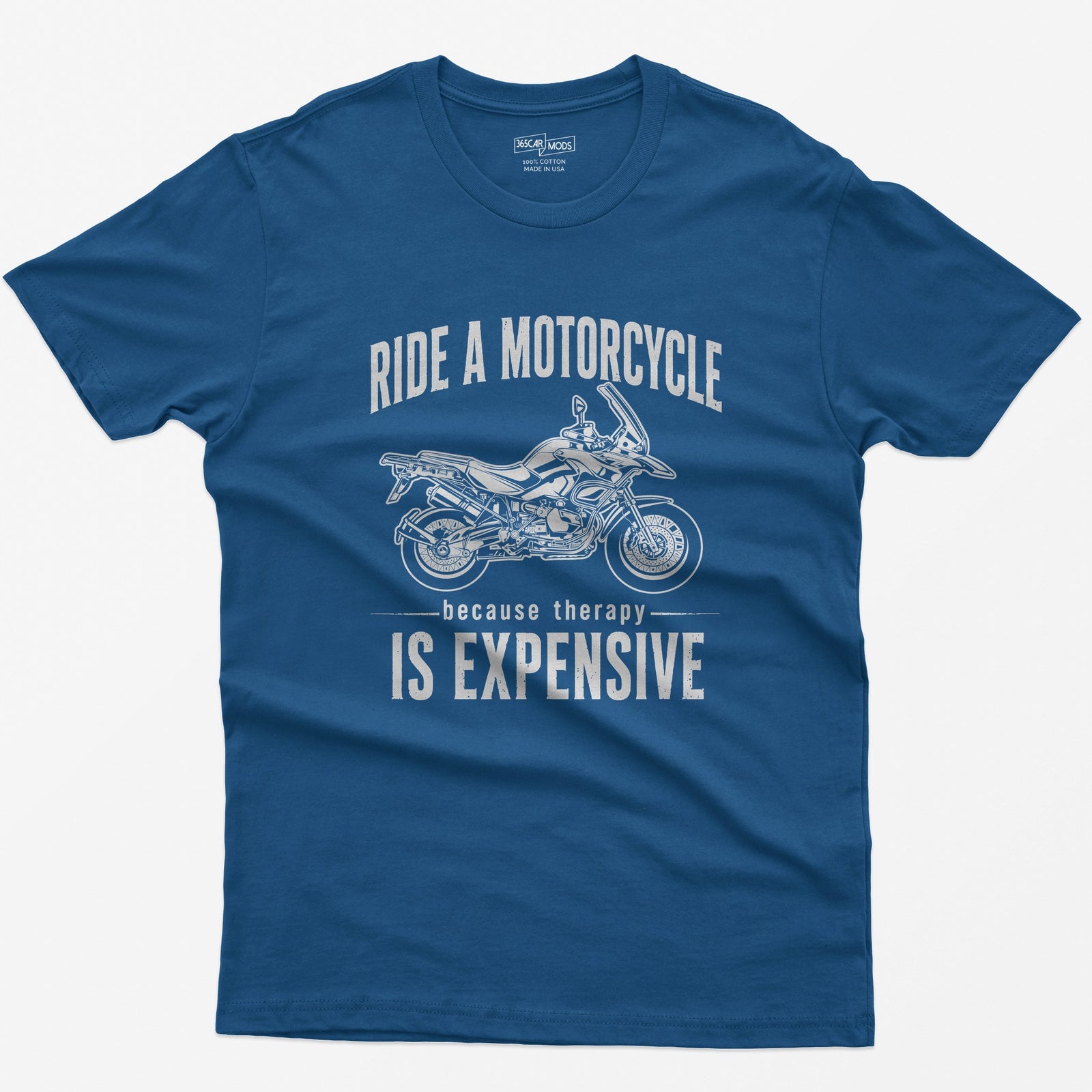Adventure Motorcycle T-Shirt - Royal