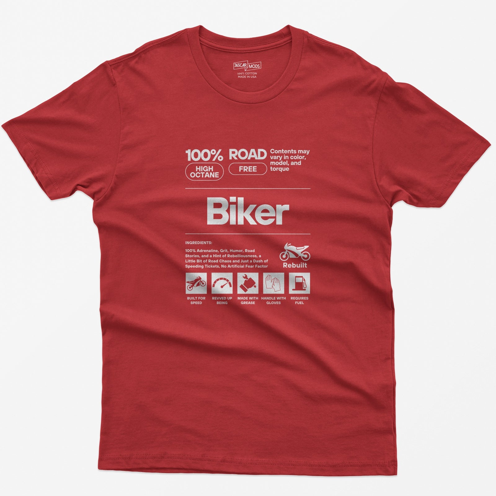 Biker Definition T-Shirt - Red