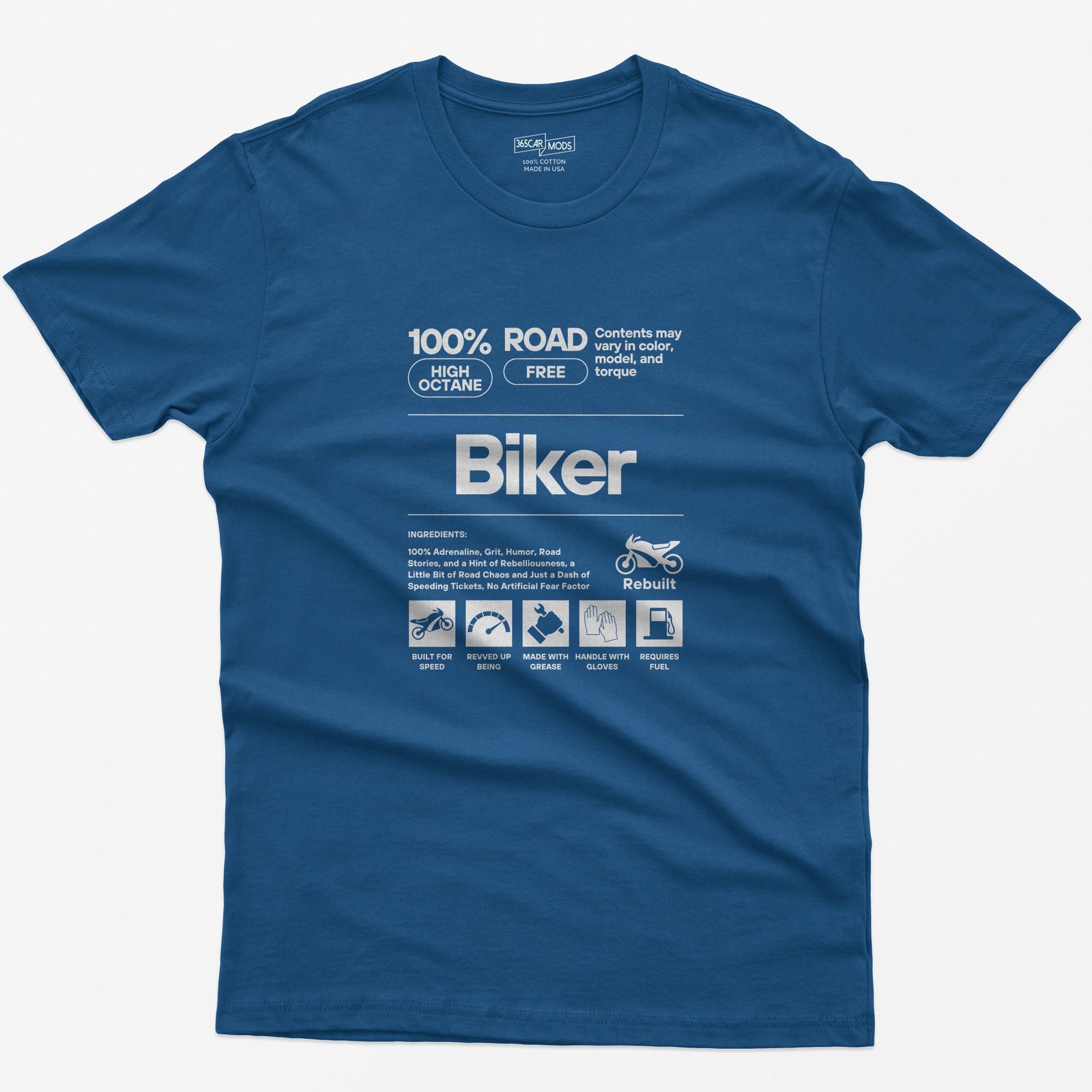 Biker Definition T-Shirt - Royal