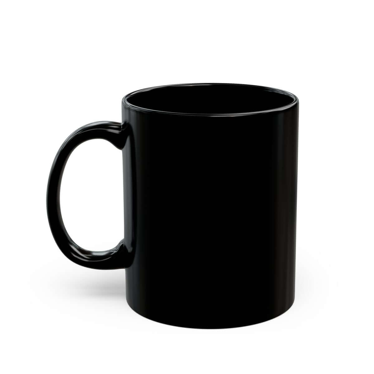 Biker Ingredients Label Coffee Mug - 11oz black coffee mug, handle on the left