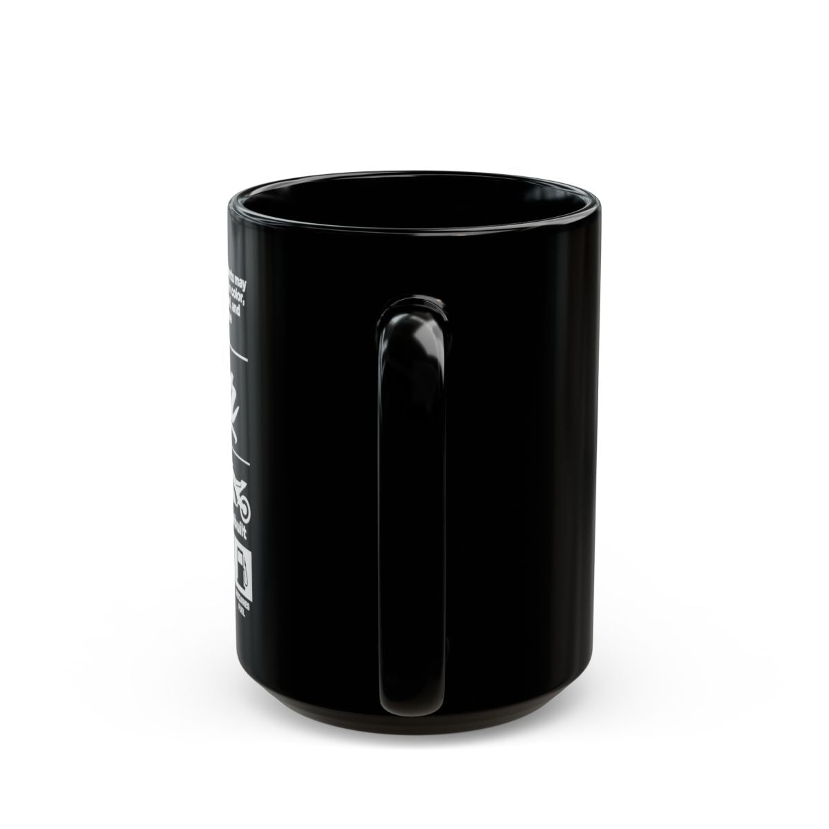 Biker Ingredients Label Coffee Mug - 15oz black coffee mug, back view