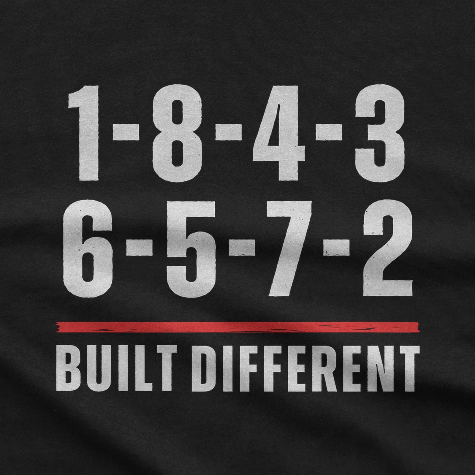 Built Different V8 Firing Order Graphic T-Shirt design close-up