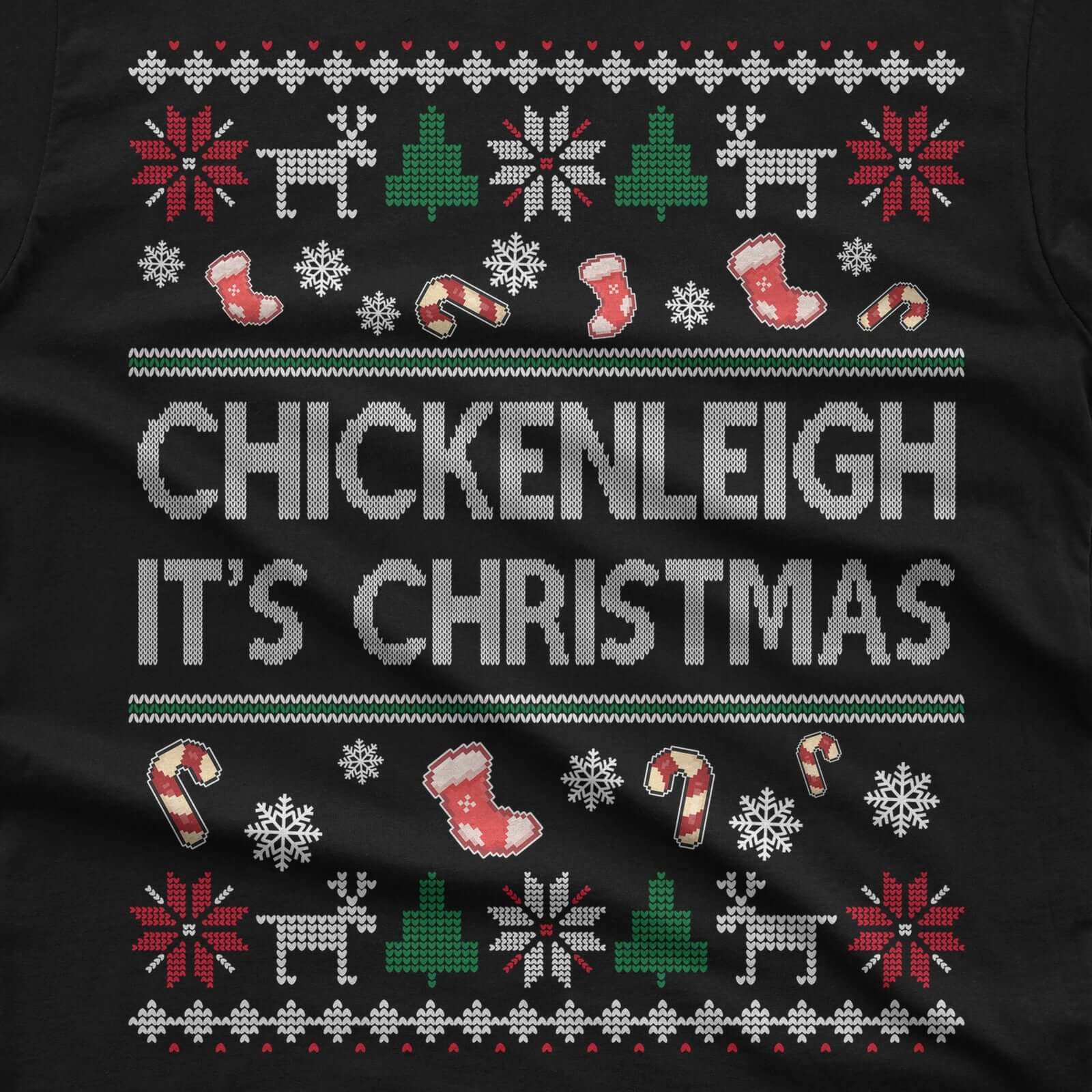 Chickenleigh It's Christmas T-Shirt design close-up