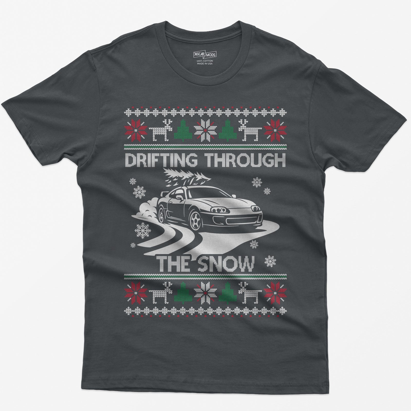 MKIV A80 Supra Christmas Drift T-Shirt - Charcoal