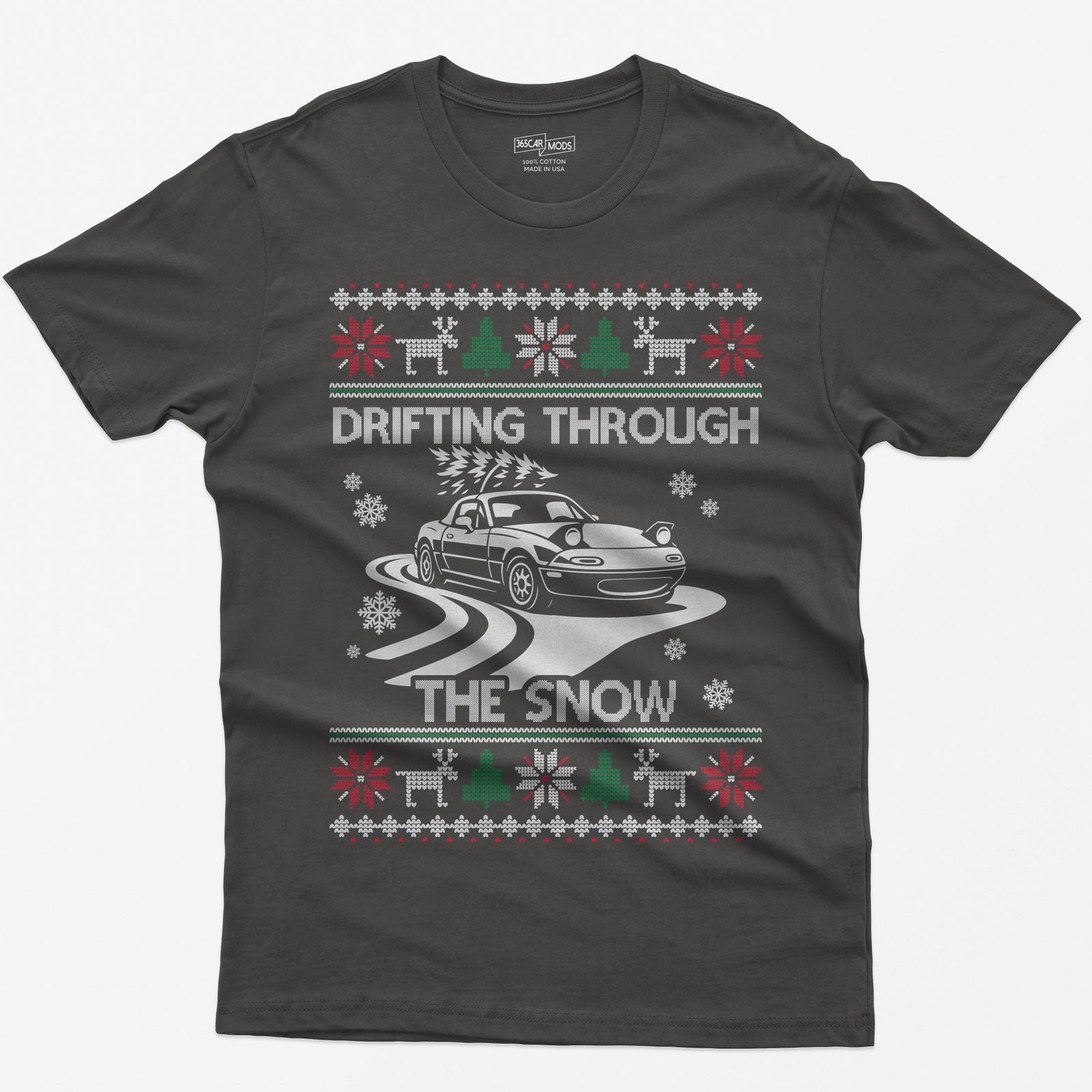 Miata MX5 Christmas Drift T-Shirt - Dark Heather