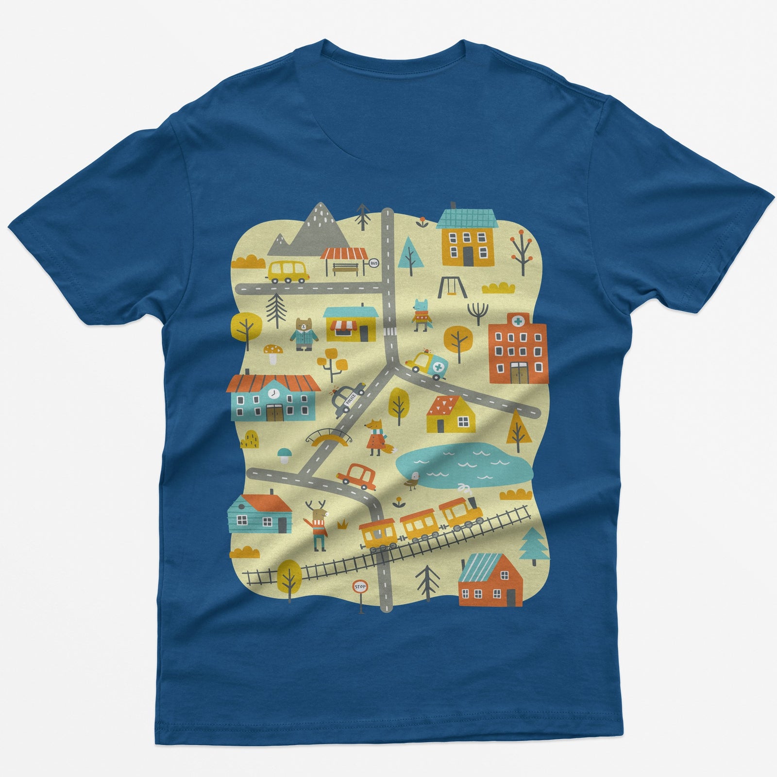 City Play Roads T-Shirt - Royal back print