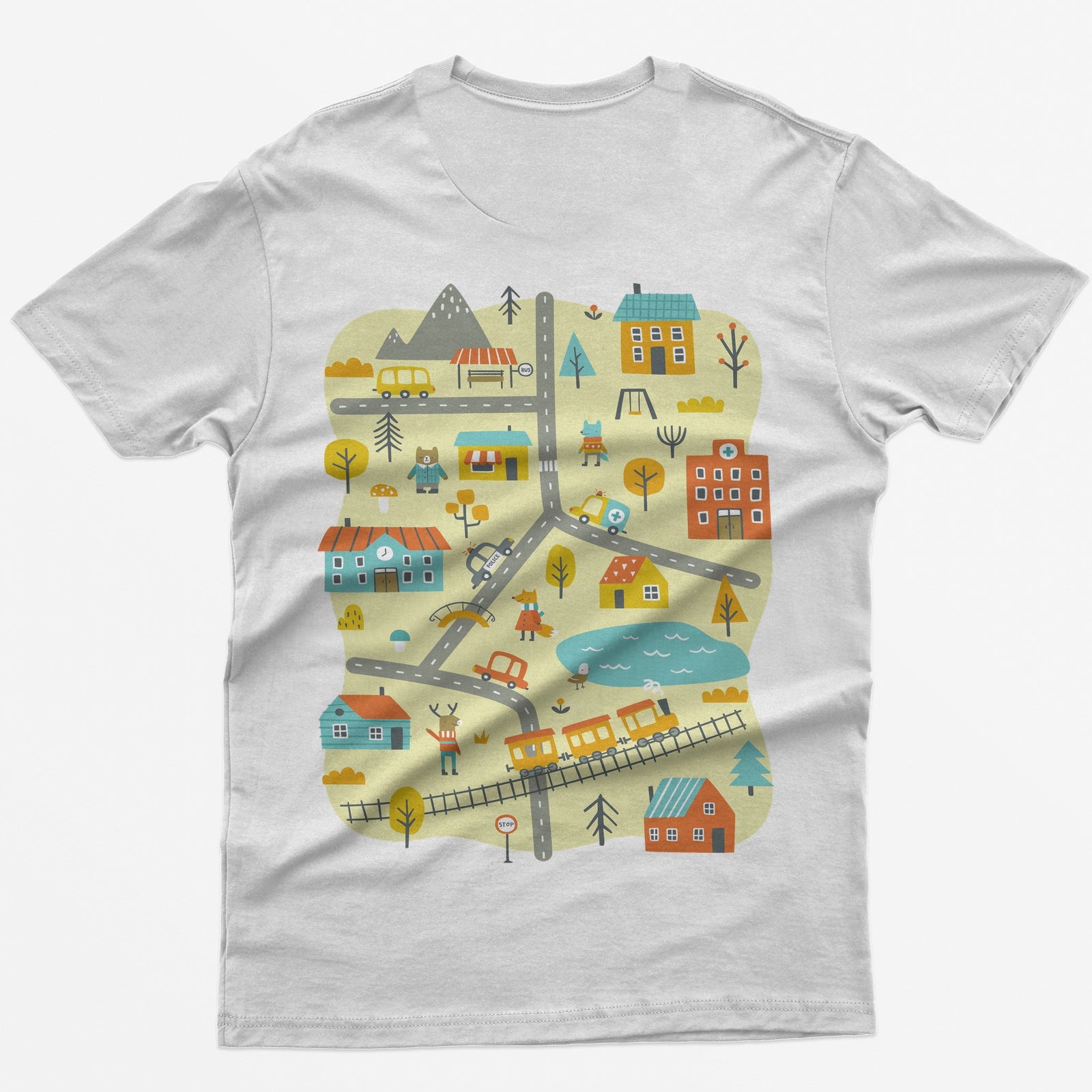 City Play Roads T-Shirt - White back print