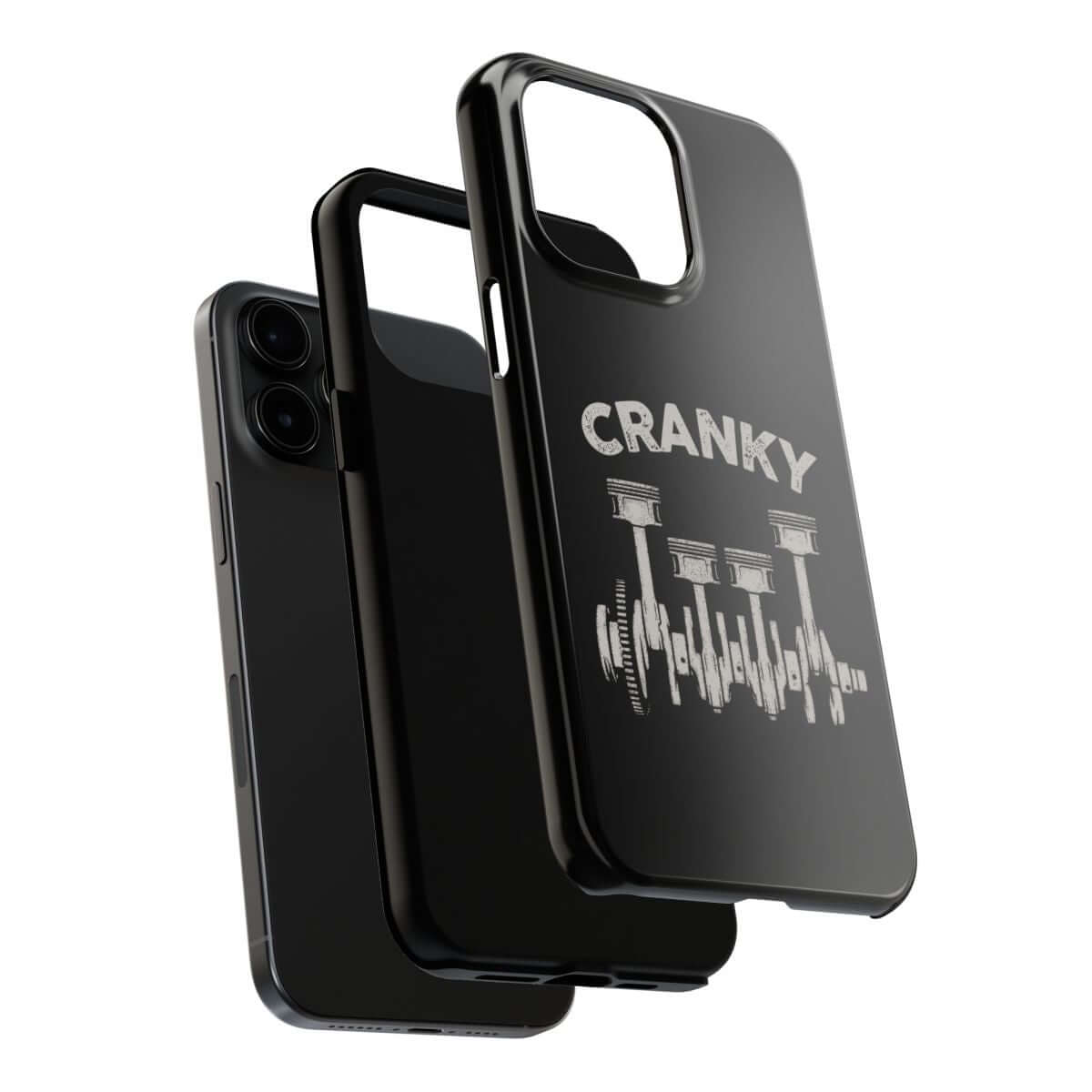 Cranky Mechanic tough phone case, dual-layer construction