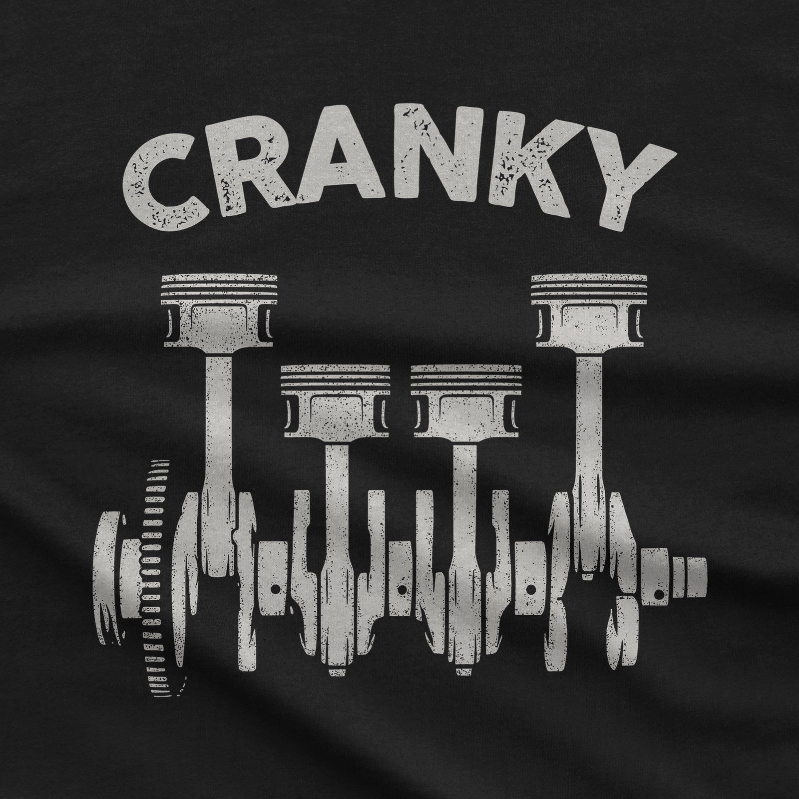Cranky Mechanic T-Shirt design close-up
