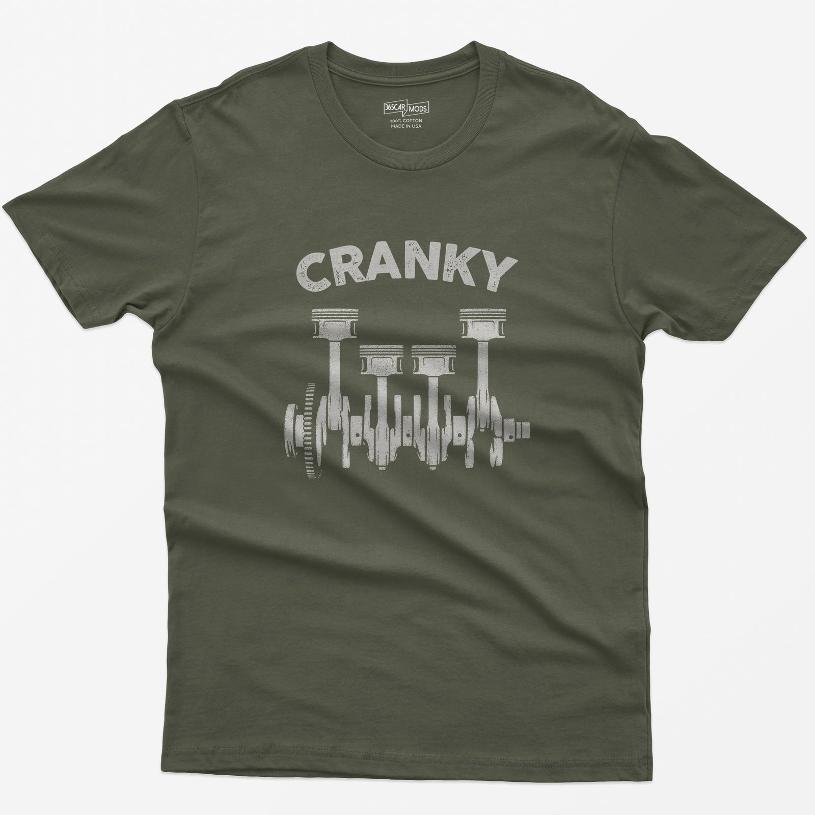 Cranky Mechanic T-Shirt - Military Green