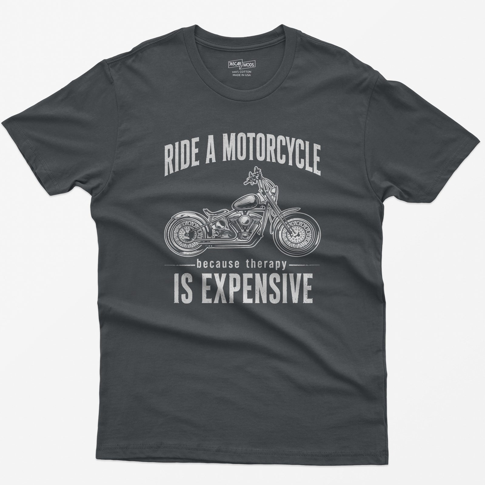 Cruiser Motorcycle T-Shirt - Charcoal