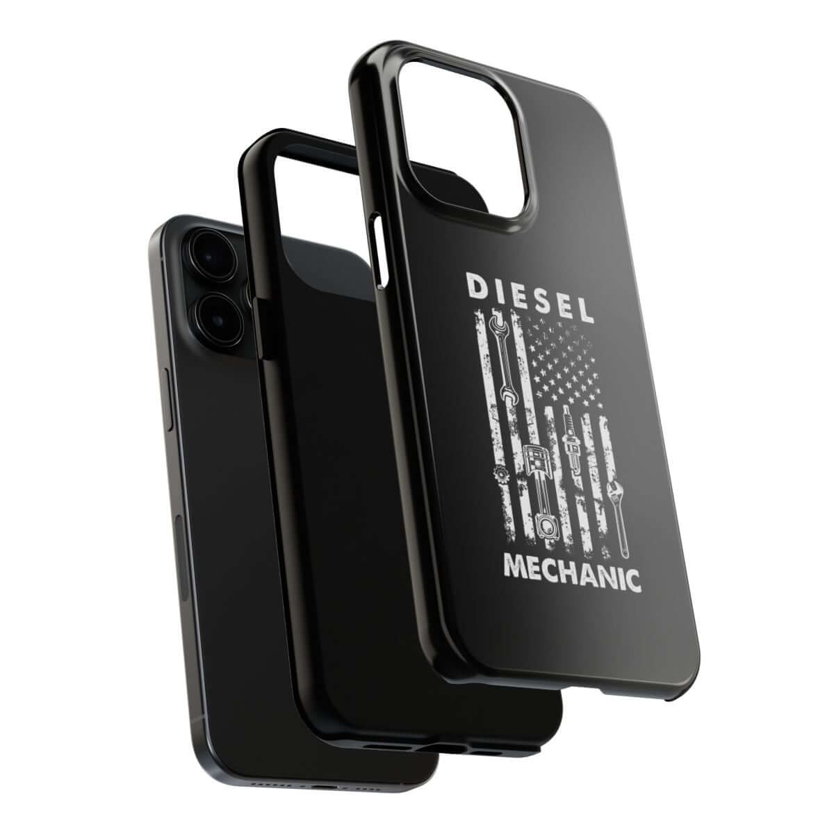 Diesel Mechanic Flag tough phone case, dual-layer construction