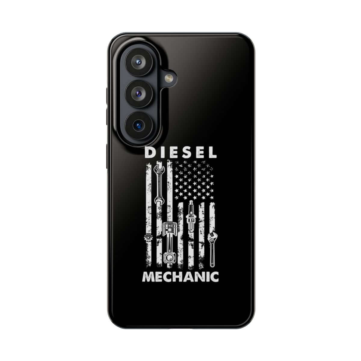 Diesel Mechanic Flag tough phone case on Samsung Galaxy S26, back view