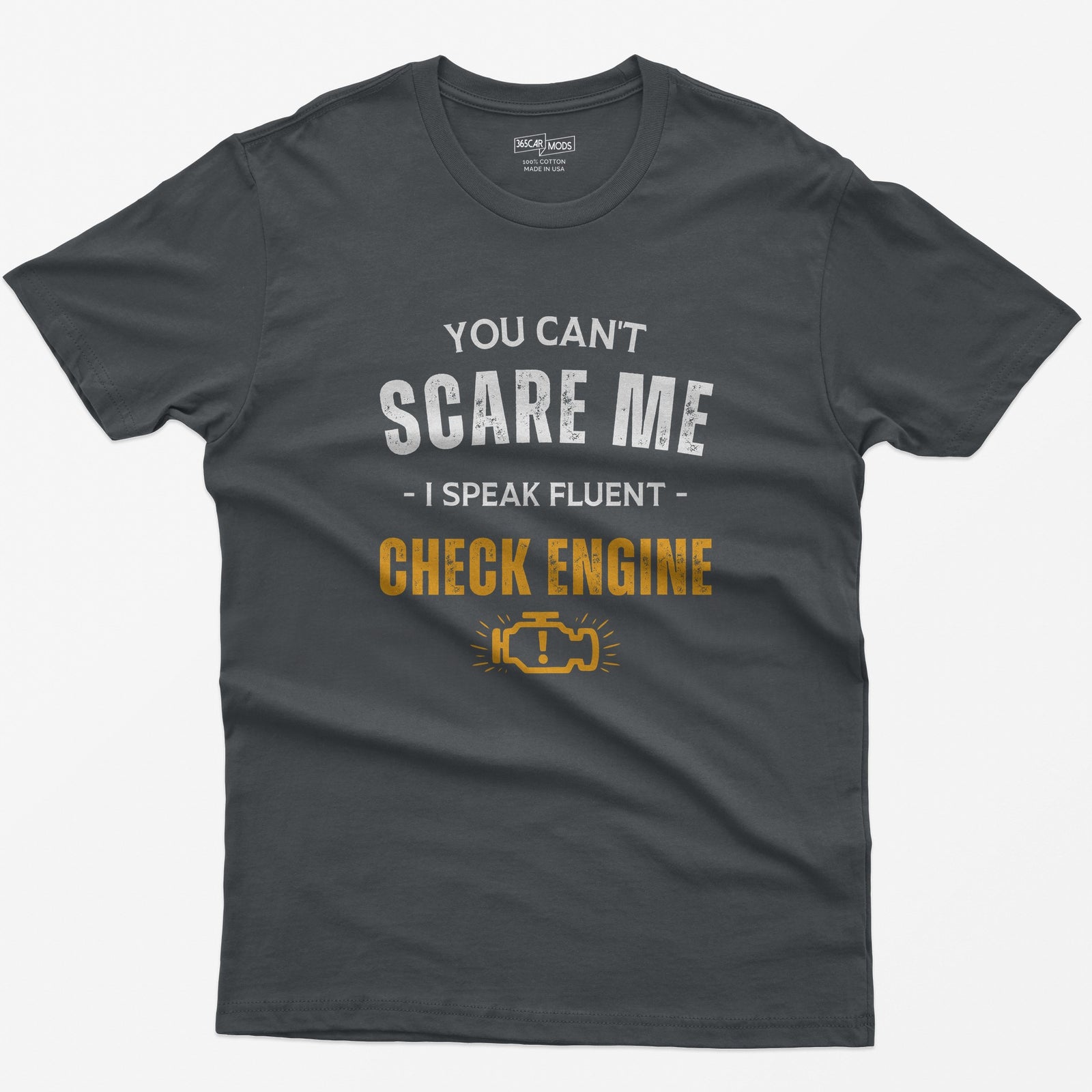 Funny Check Engine T-Shirt - Charcoal
