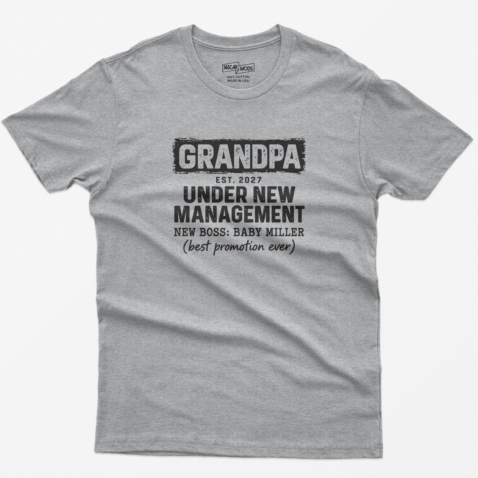 Grandpa Under New Management T-Shirt - Sport Grey