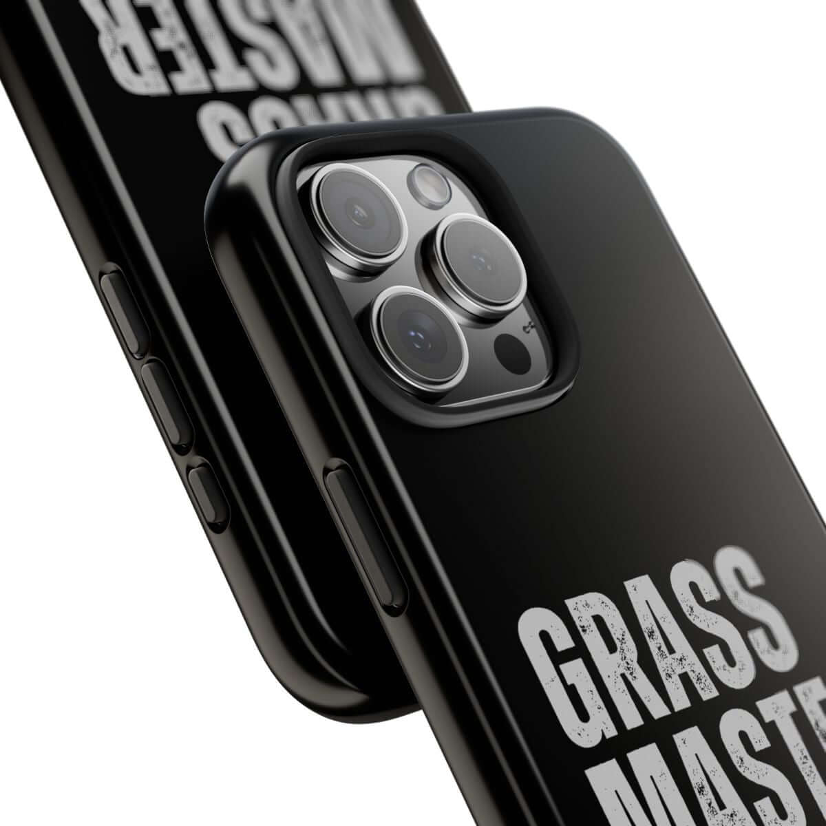 Grass Master tough phone case, close-up of the print