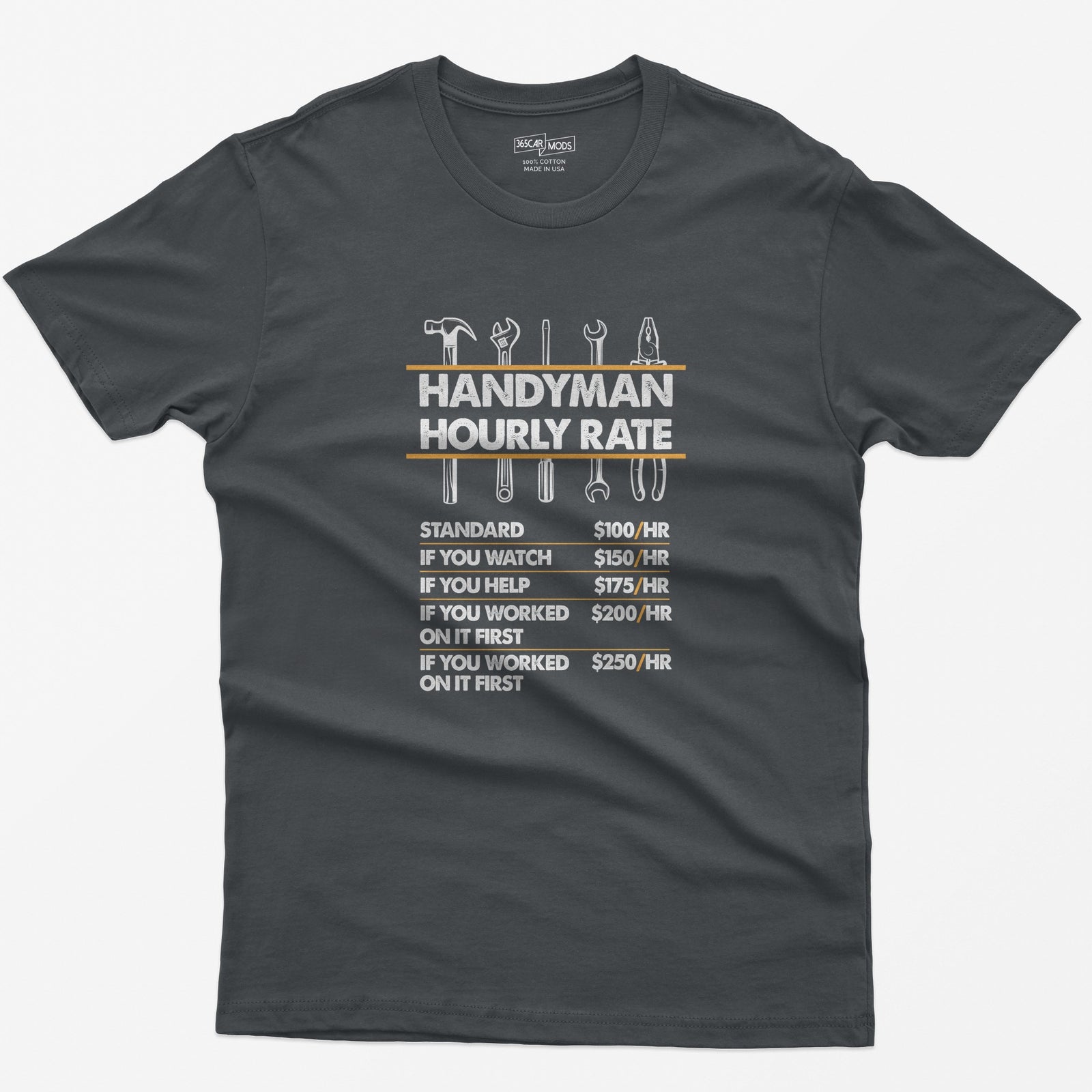 Handyman Hourly Rate T-Shirt - Charcoal