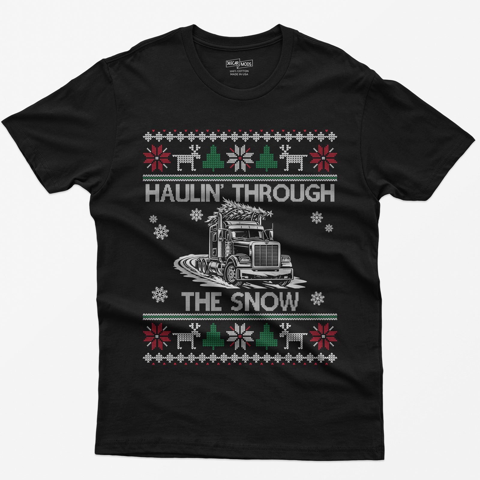 Haulin' Through the Snow Big Rig Christmas T-Shirt